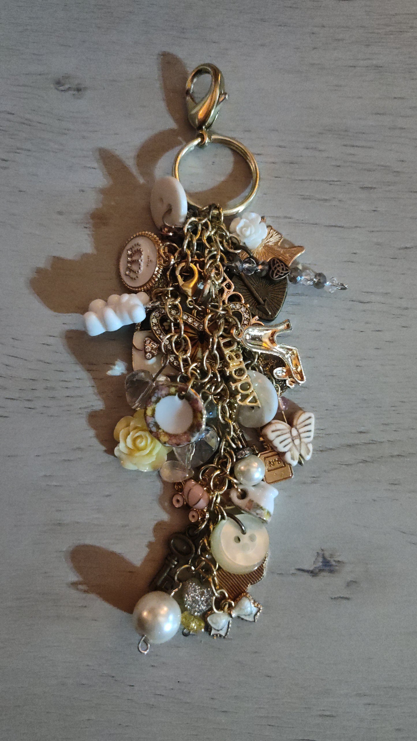 Chunky White Keychain