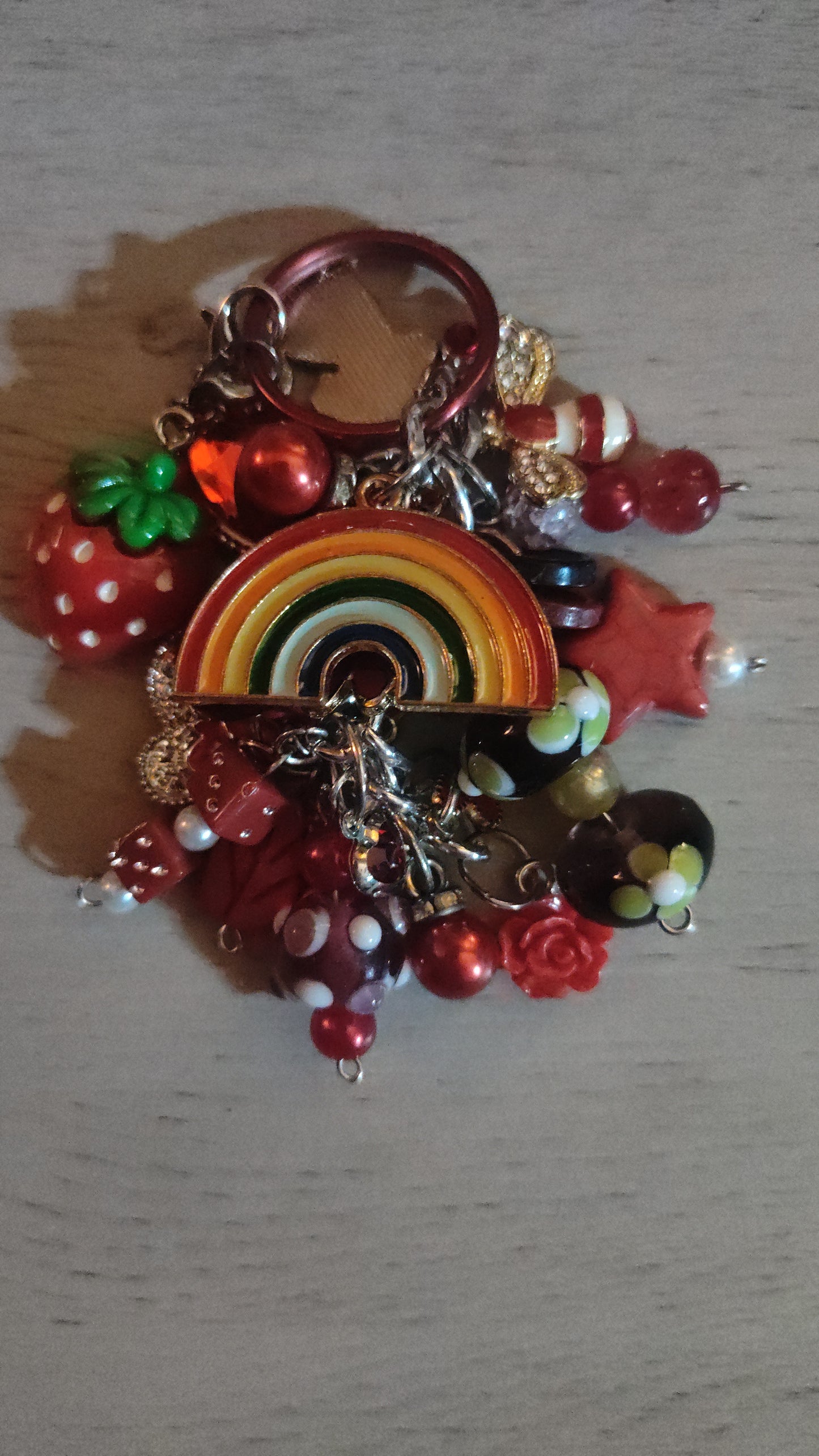 Handmade Red Keychain- SALE