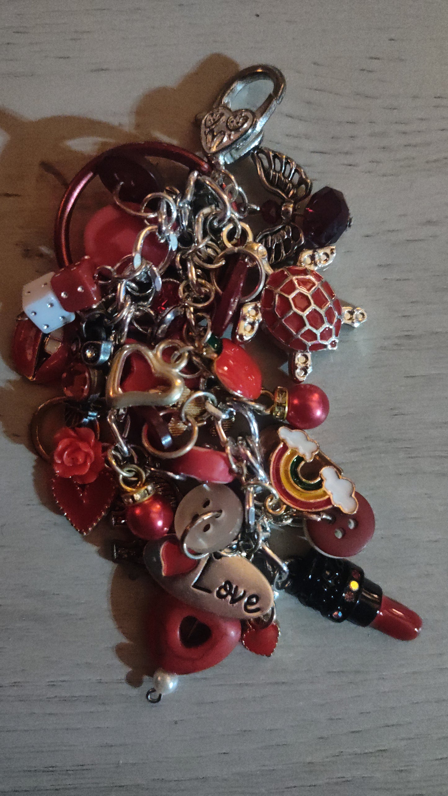 Handmade Red Keychain- SALE