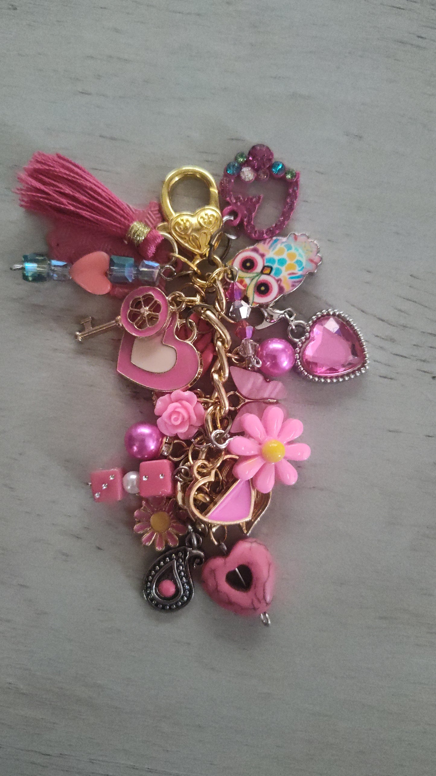 Dark Pink Chunky Keychain- CLEARANCE