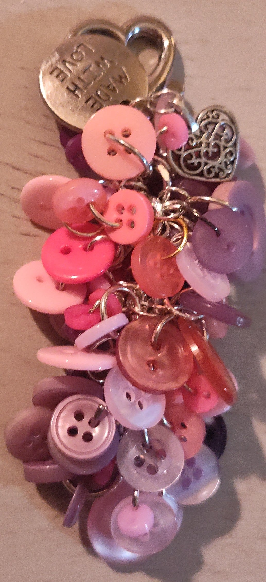 Handmade Button Keychain- CLEARANCE