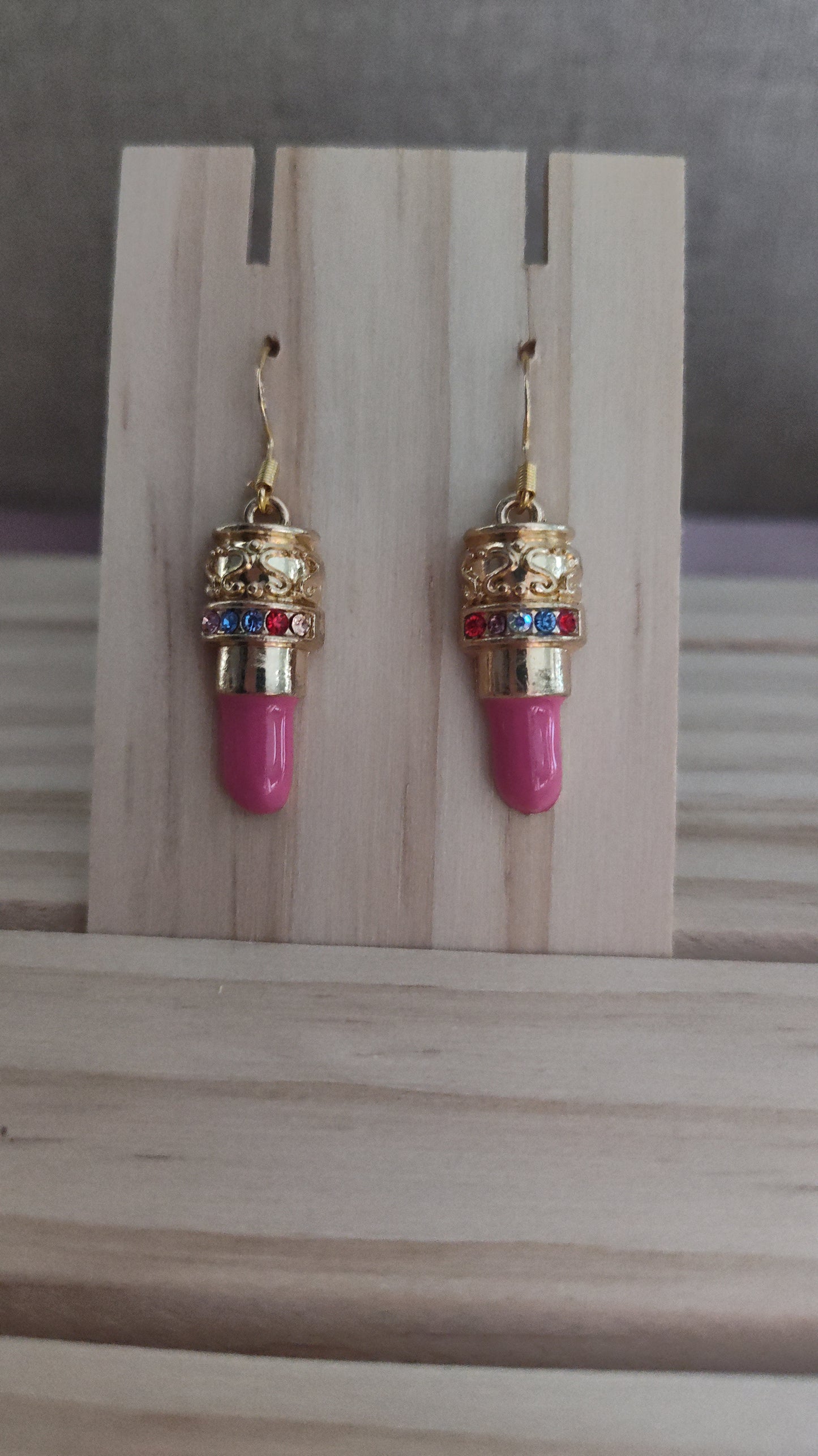 Lipstick Earrings- CLEARANCE- Discontinued item