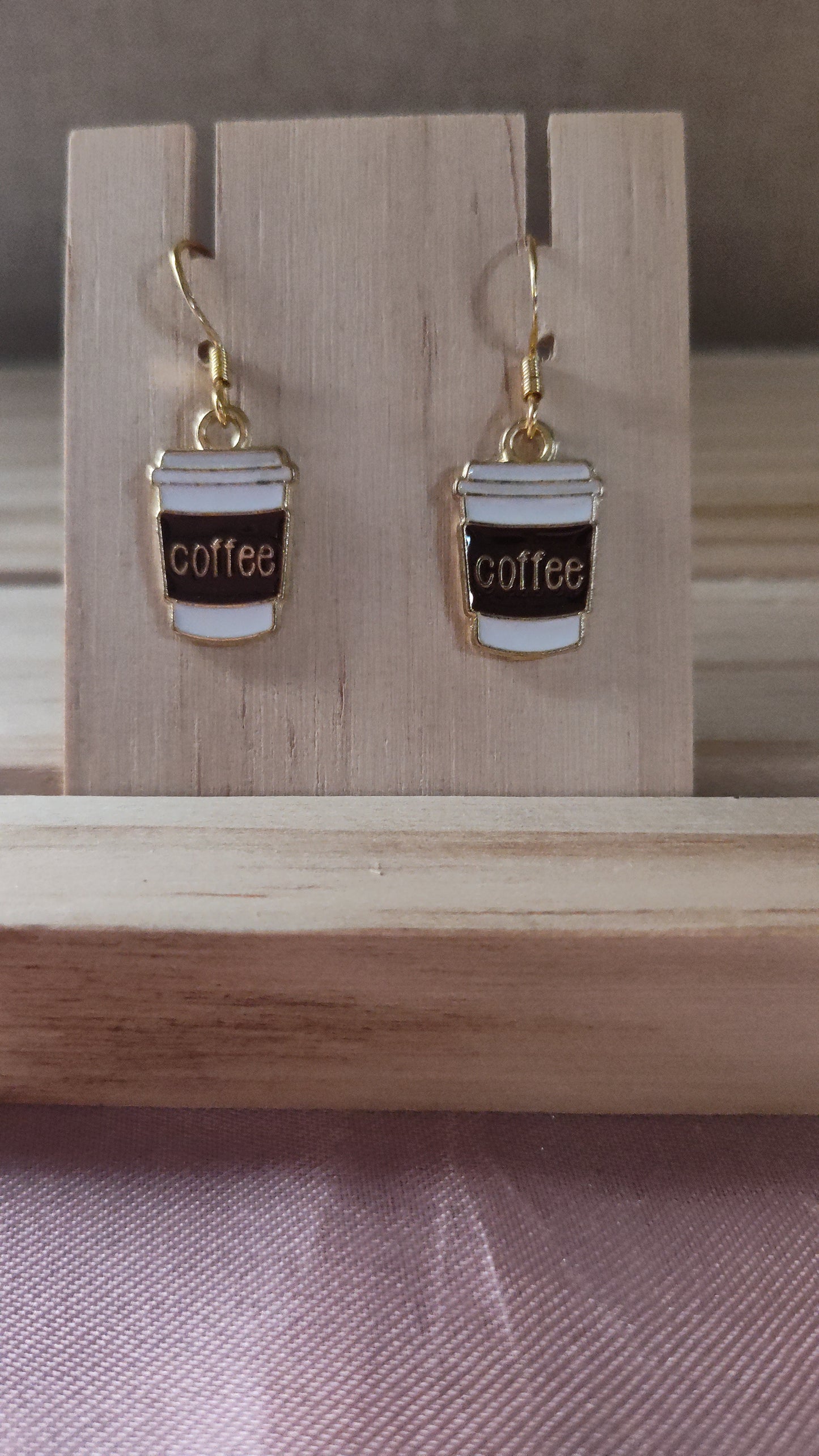 Coffee cup Earrings- CLEARANCE- Discontinued item