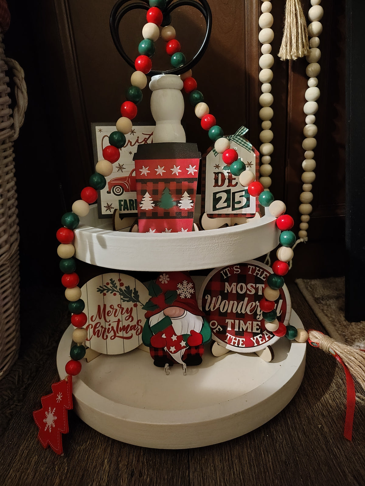 Christmas Tiered Tray Decor