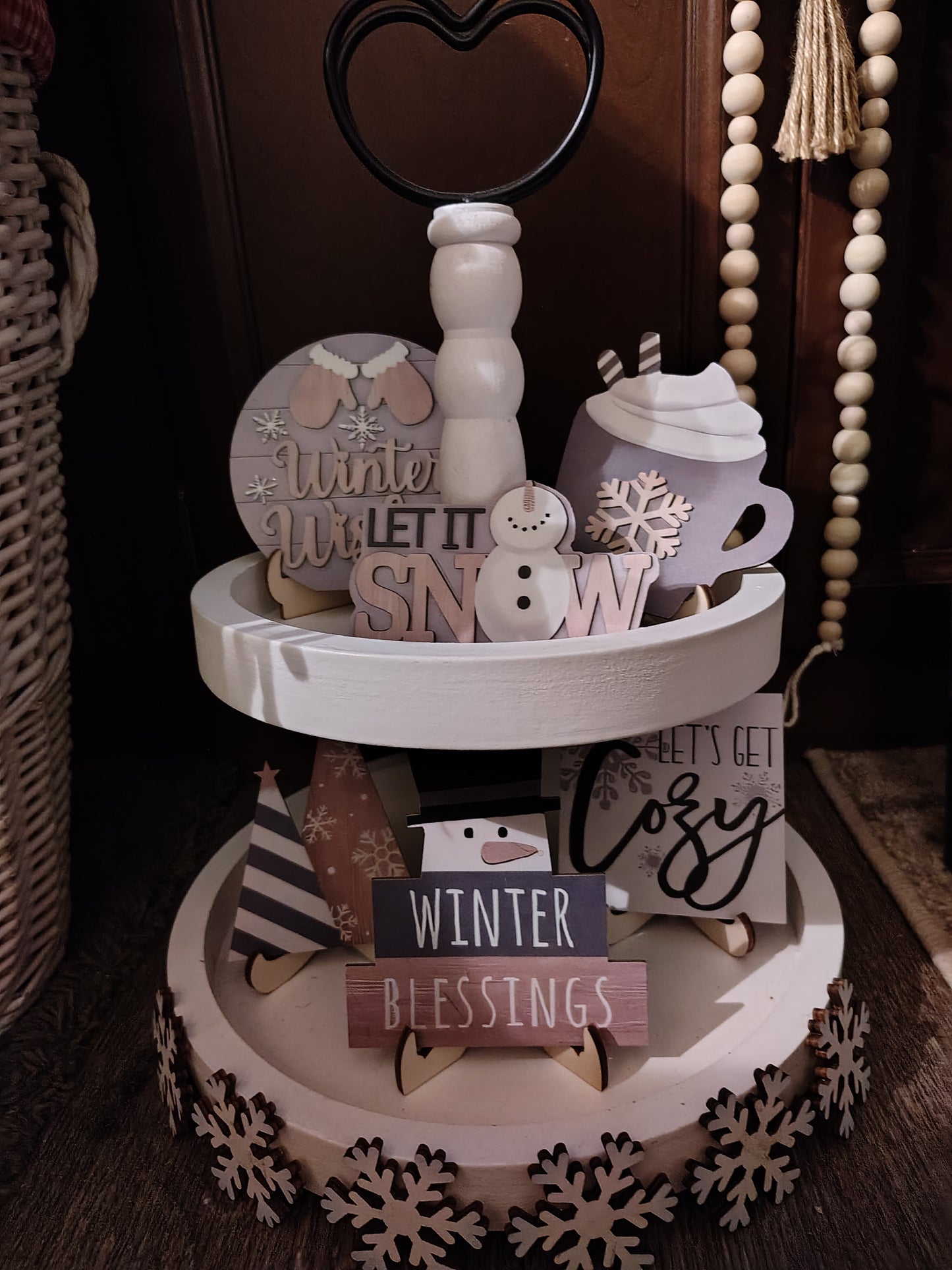 Tiered Tray Decor- Winter- CLEARANCE
