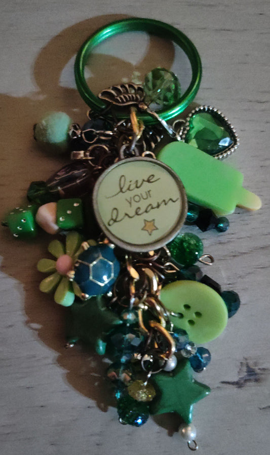 Handmade Green Keychain- CLEARANCE