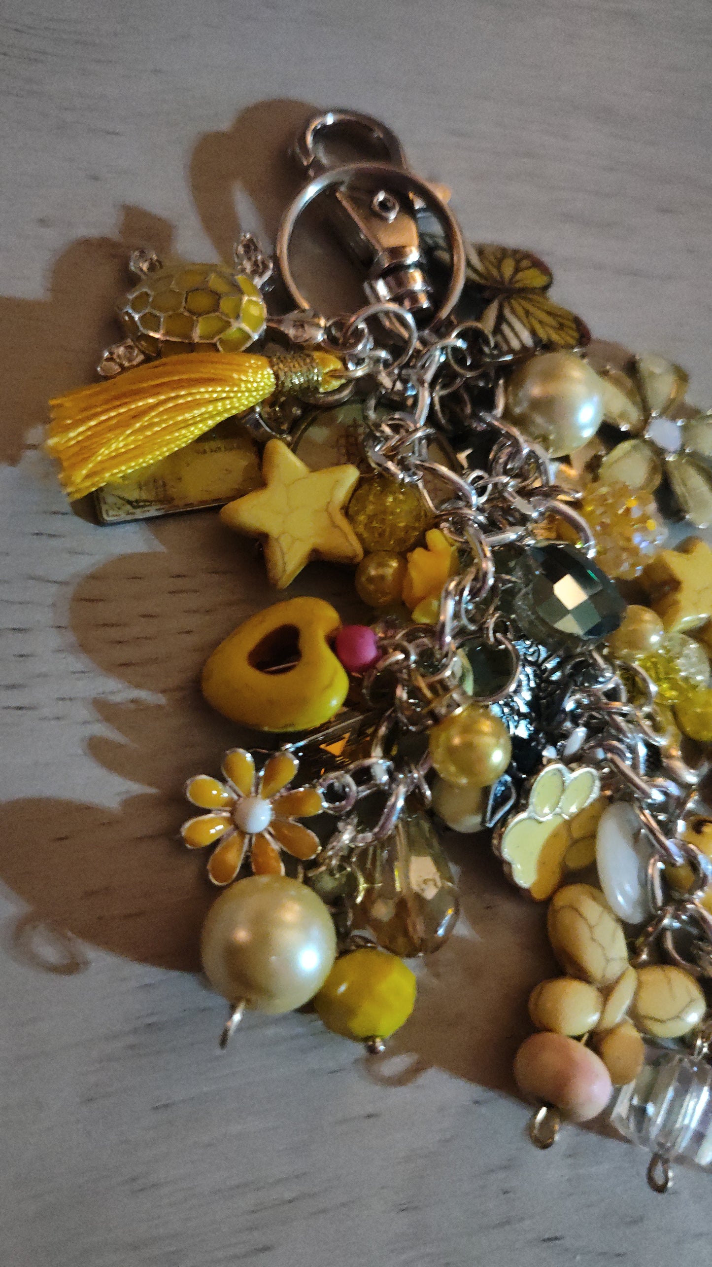 Handmade Yellow Keychain- SALE