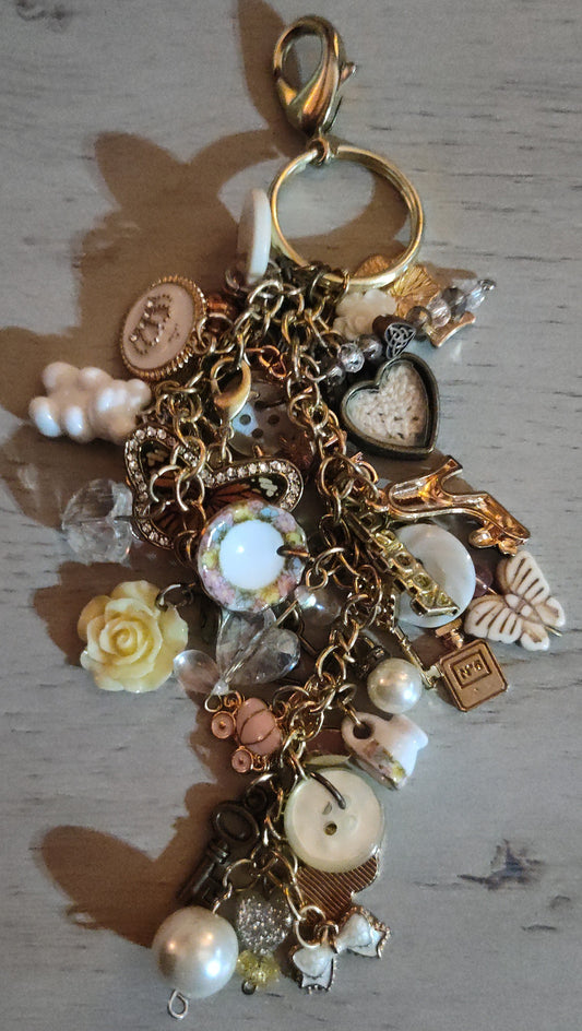 Chunky White Keychain