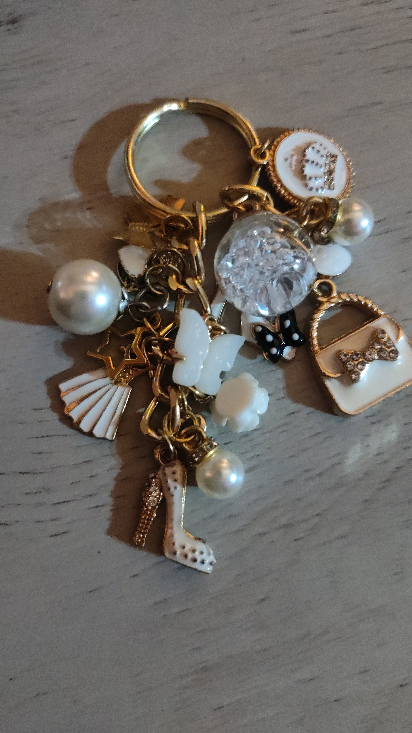 Chunky White Keychain