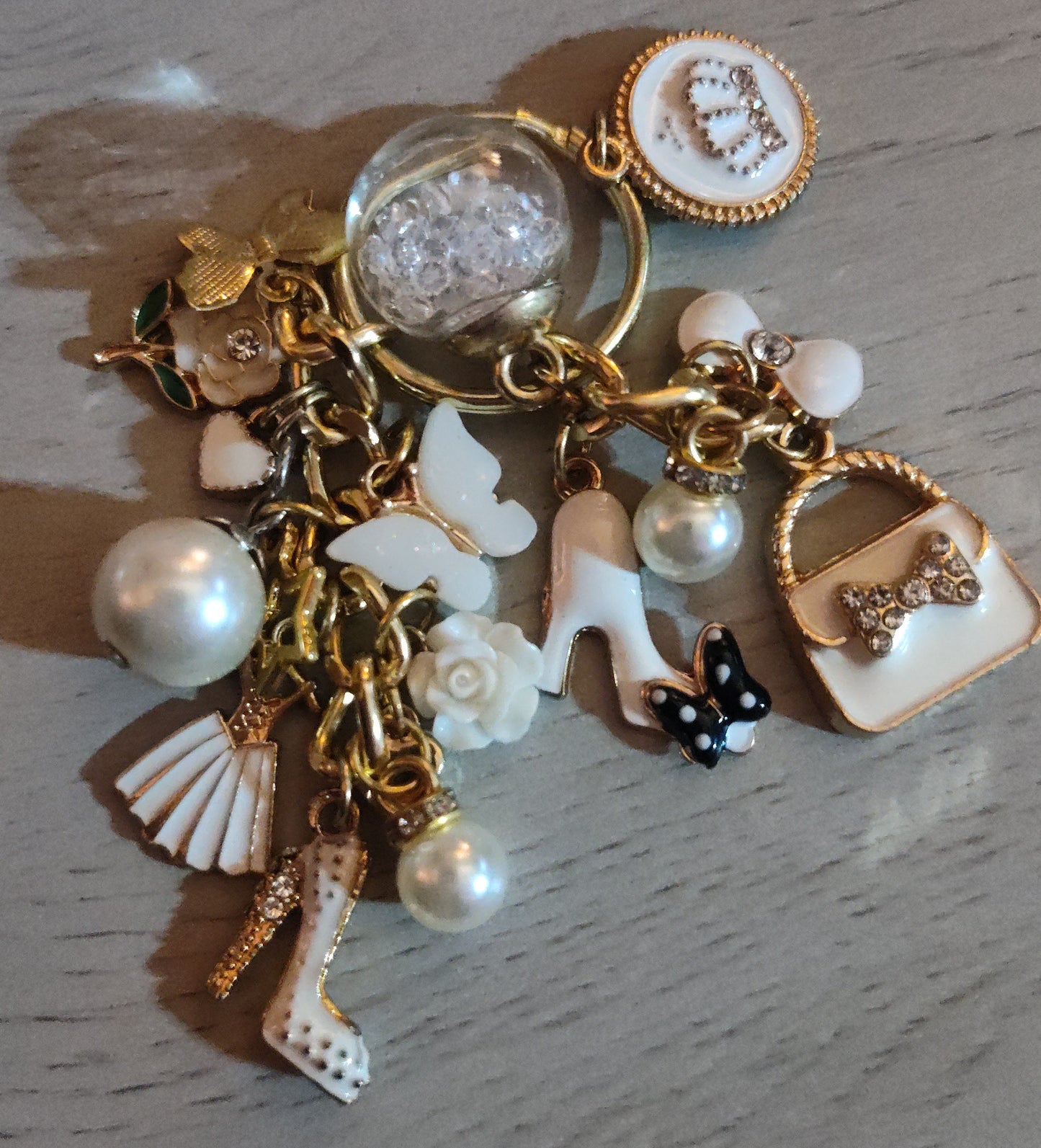 Chunky White Keychain