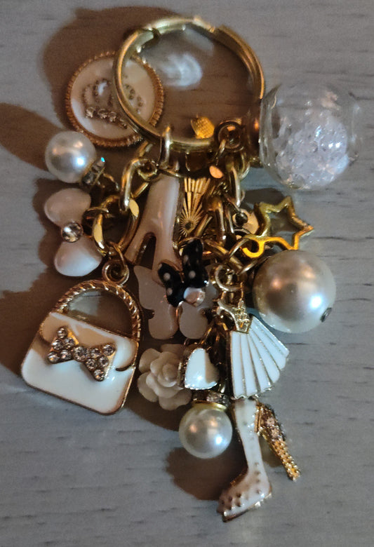 Chunky White Keychain