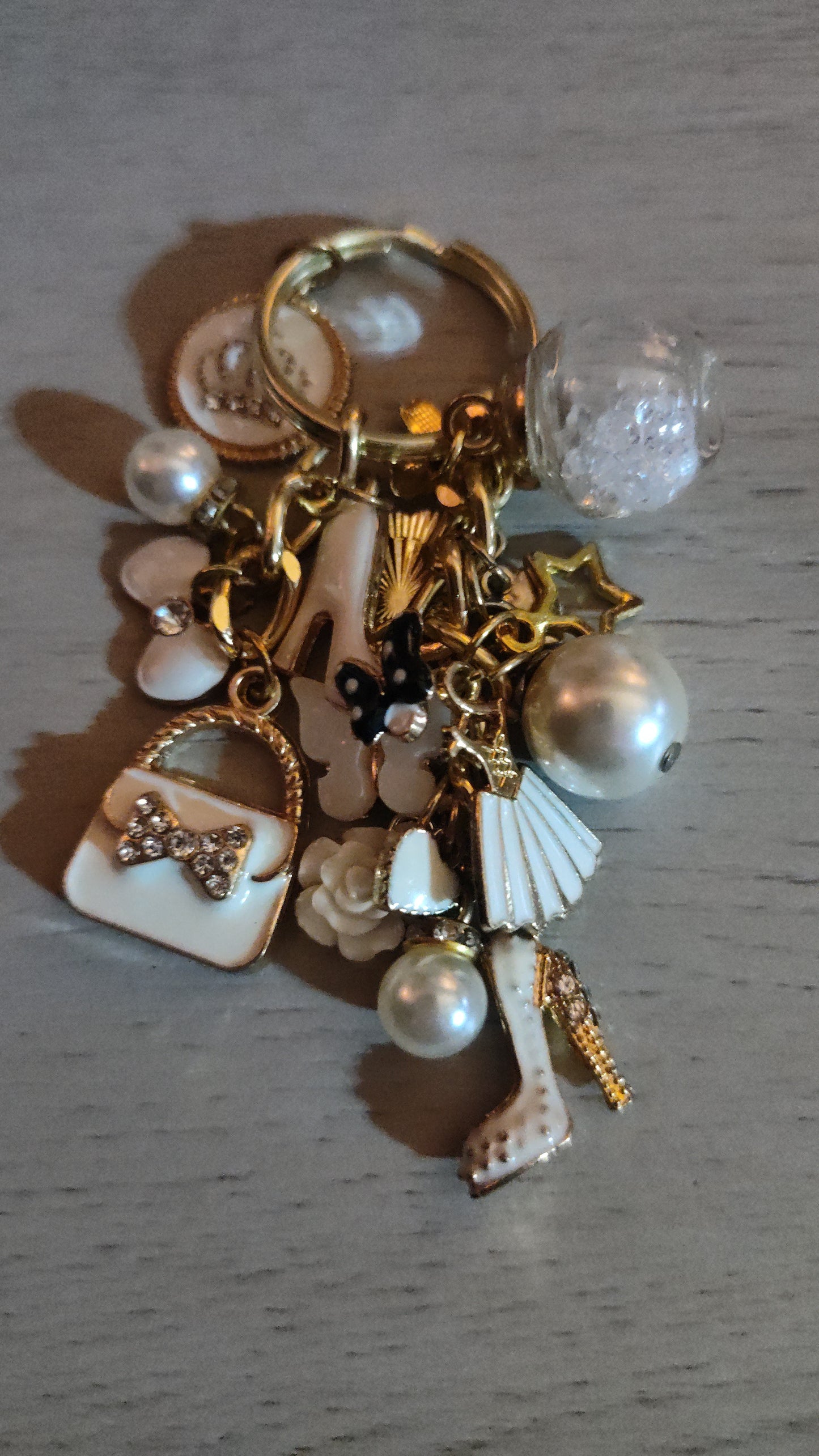 Chunky White Keychain