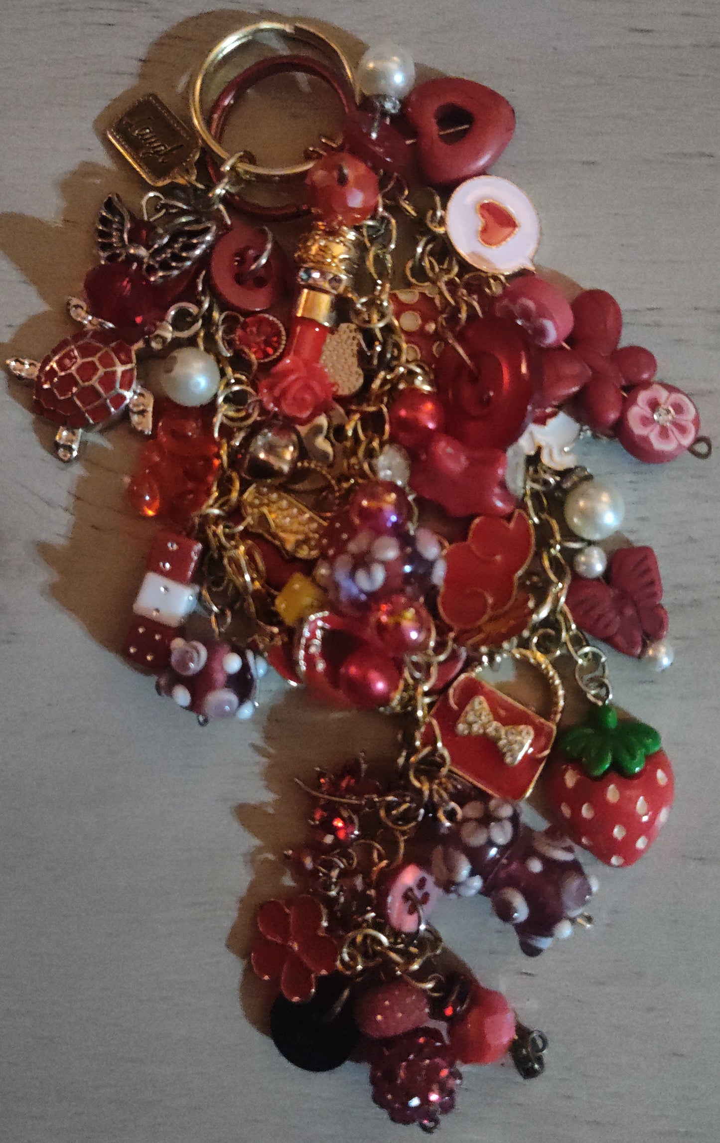 Handmade Red Keychain- SALE