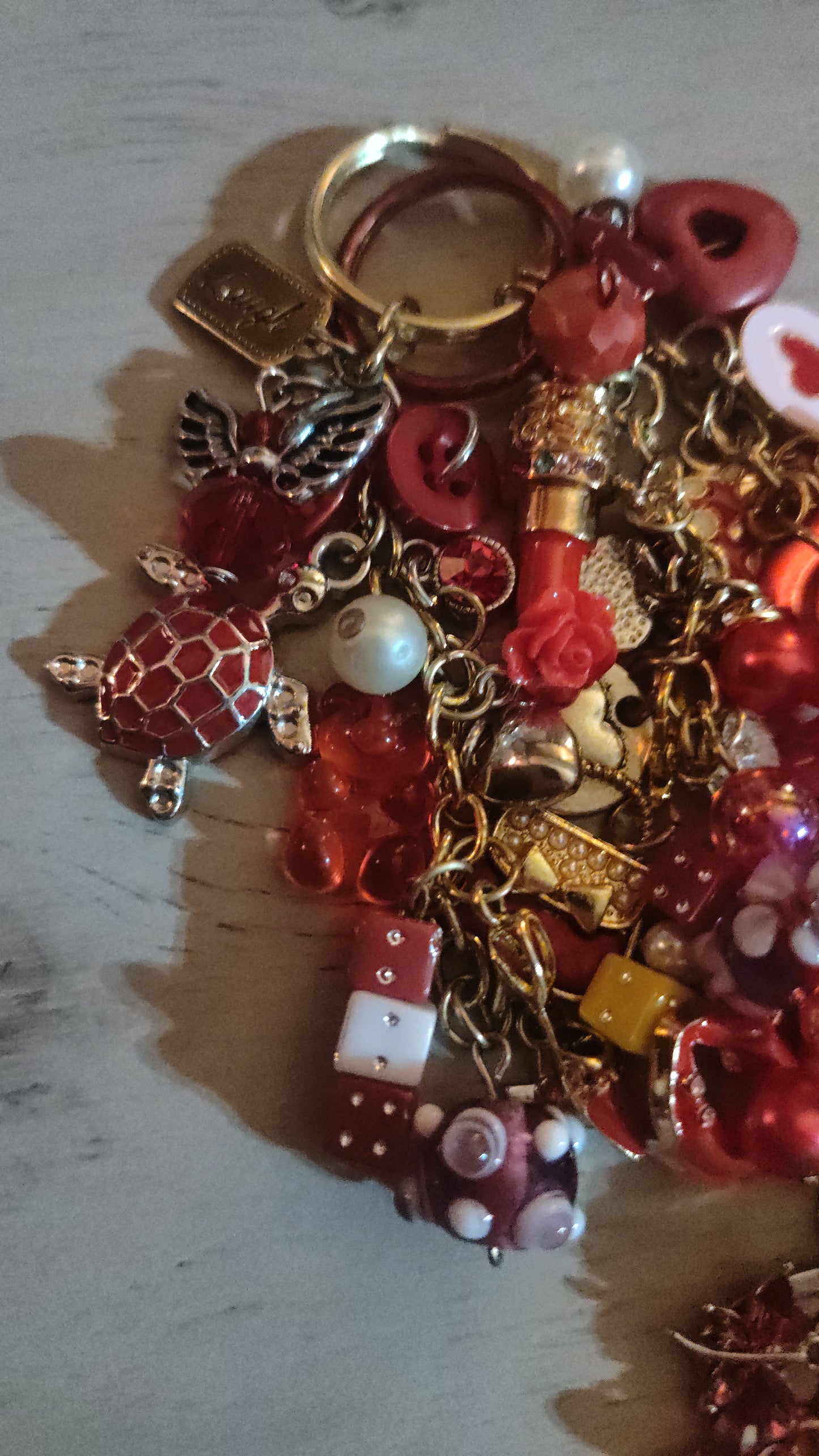 Handmade Red Keychain- SALE