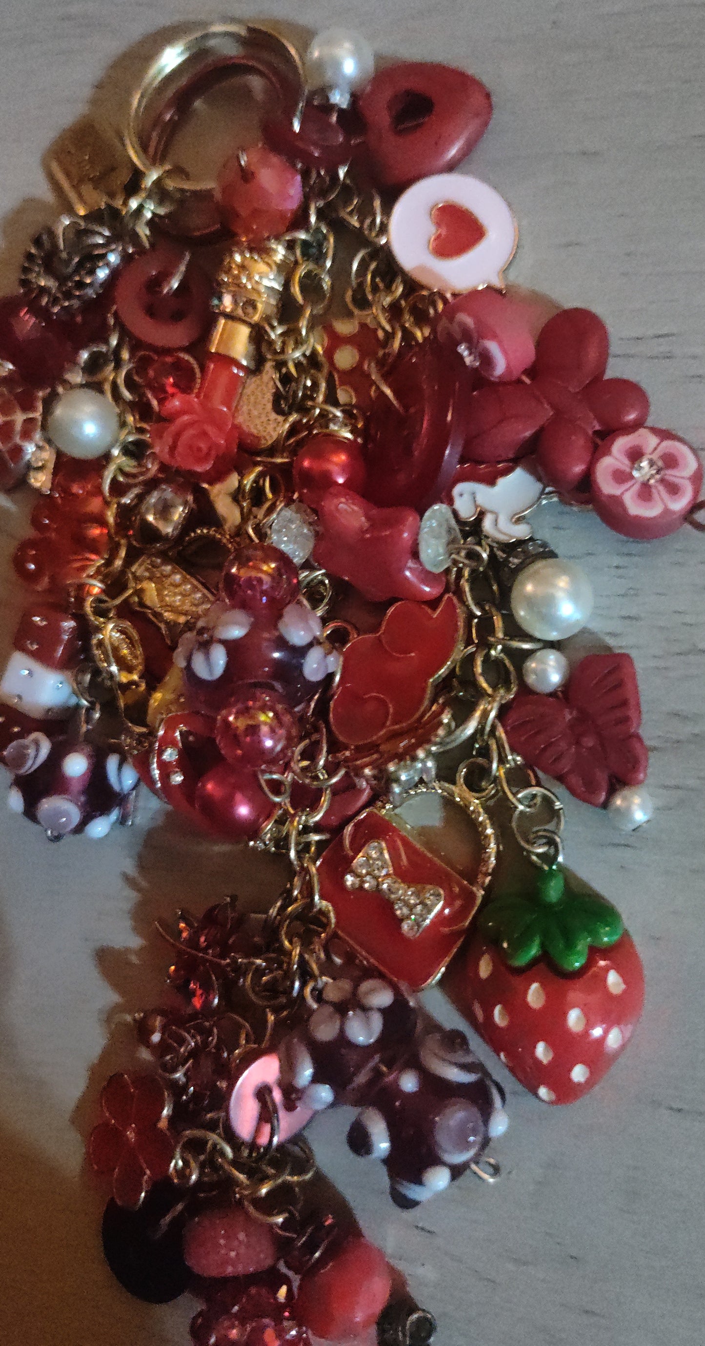 Handmade Red Keychain- SALE