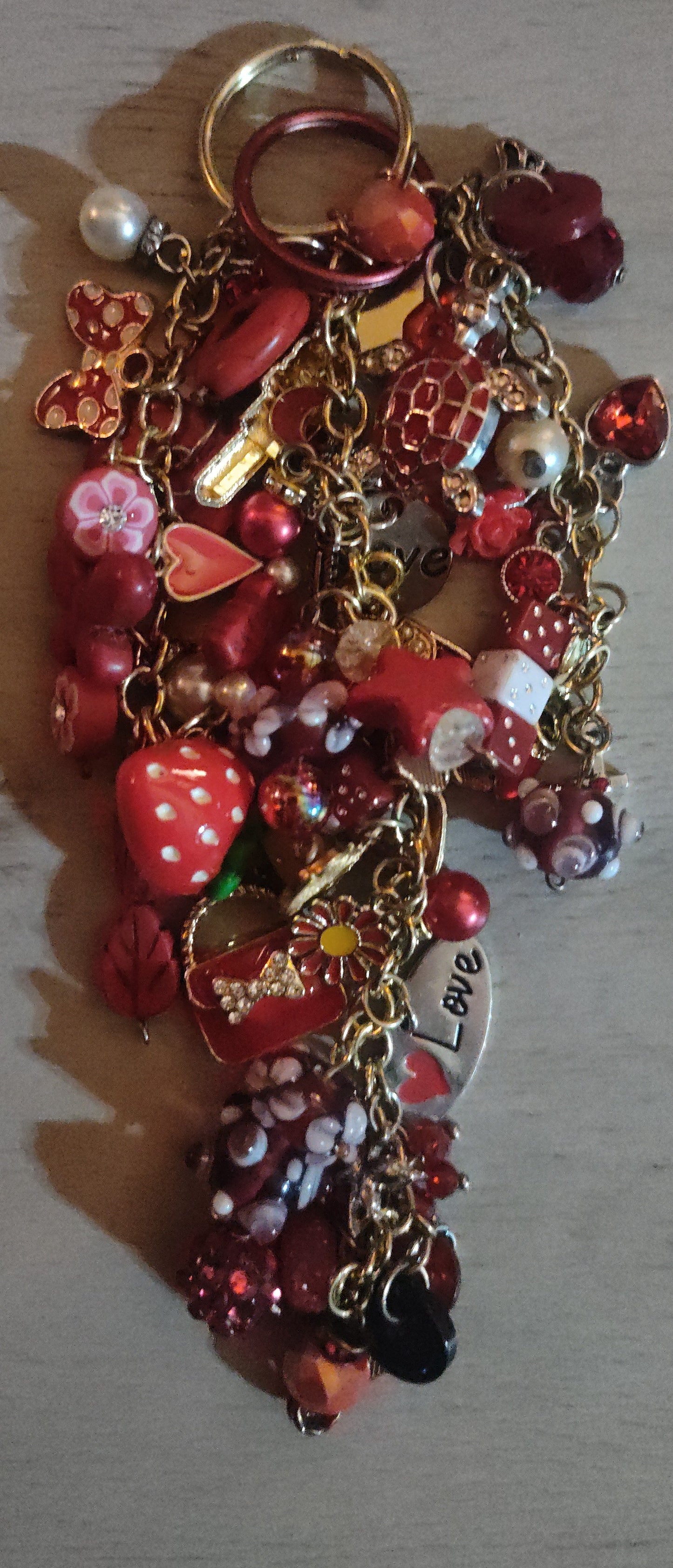 Handmade Red Keychain- SALE