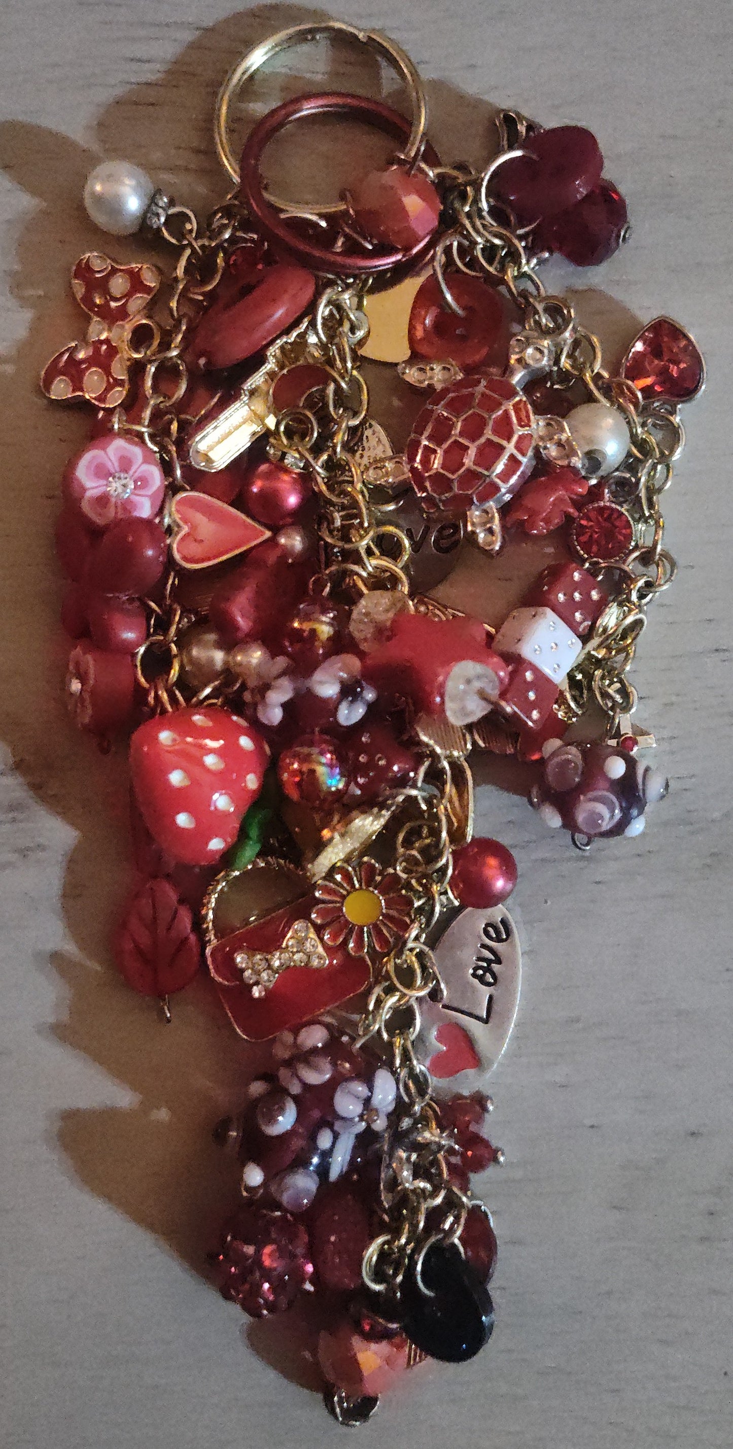 Handmade Red Keychain- SALE