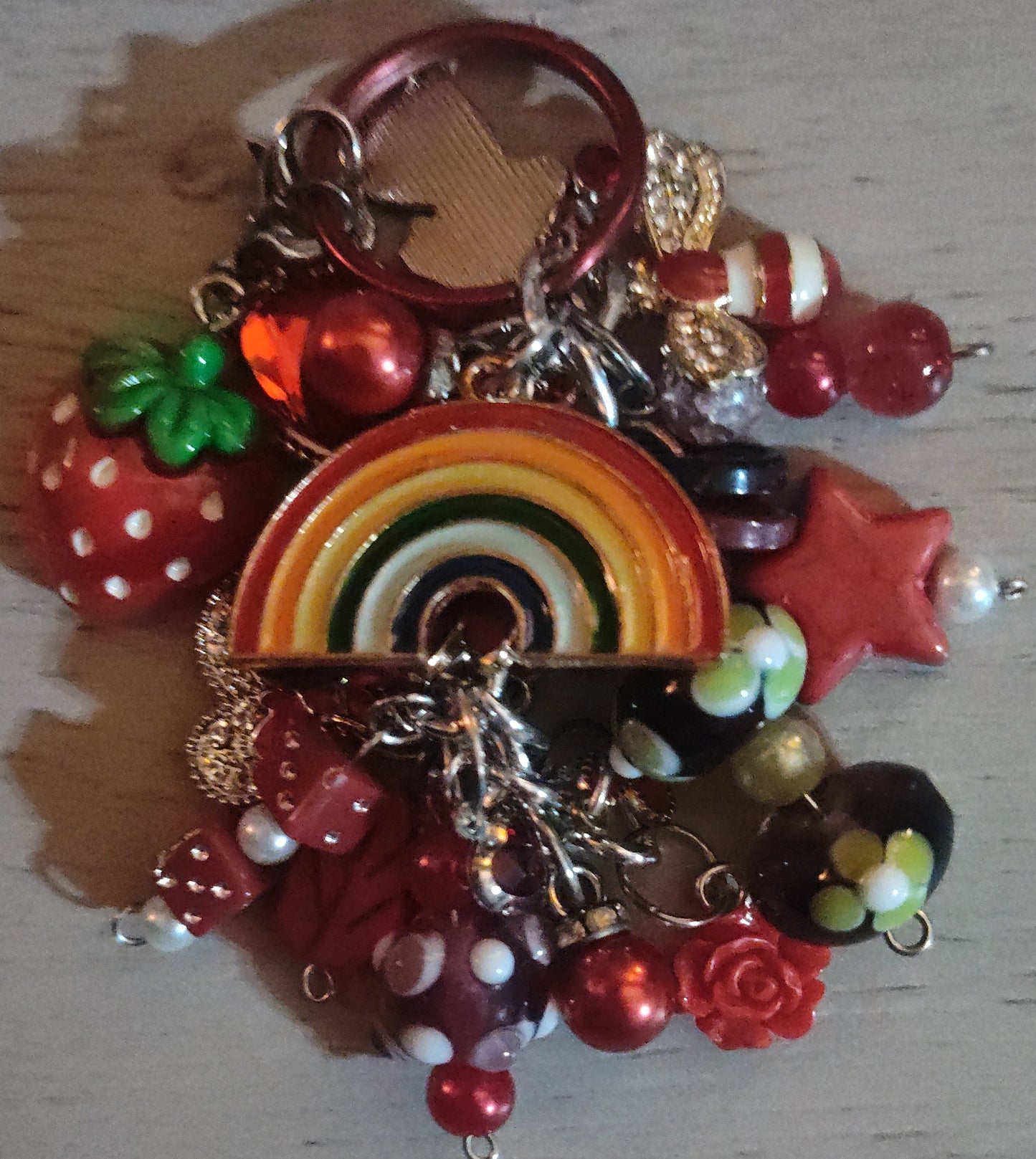 Handmade Red Keychain- SALE