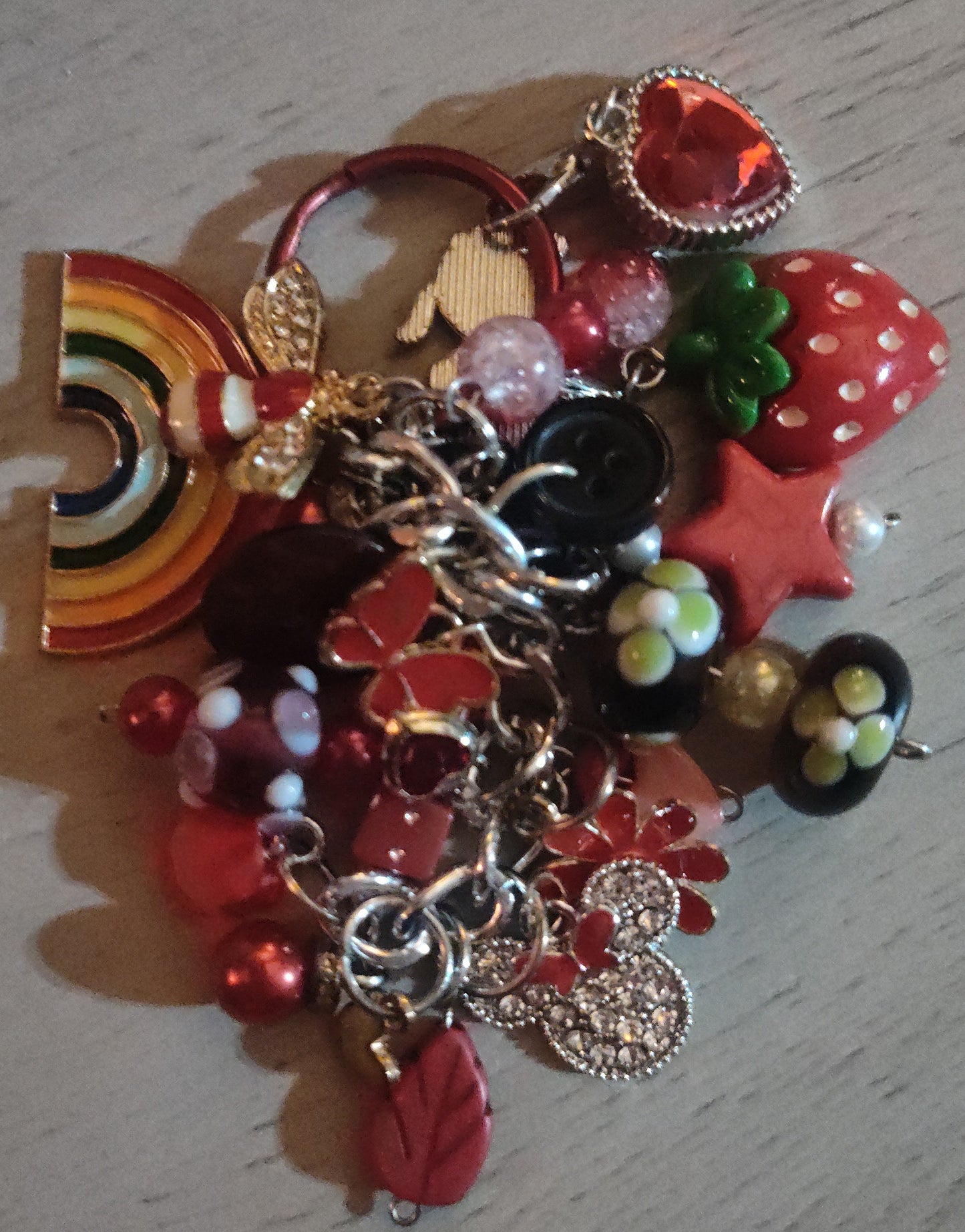 Handmade Red Keychain- SALE