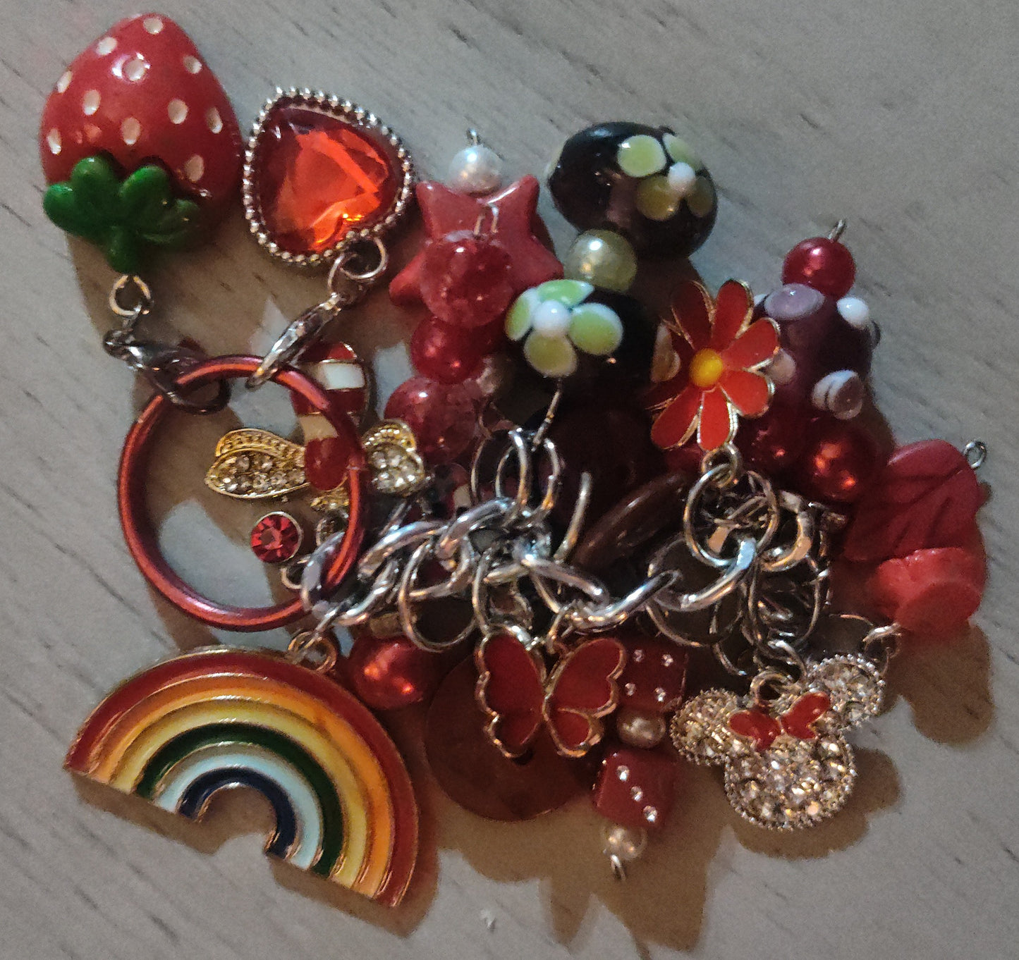 Handmade Red Keychain- SALE