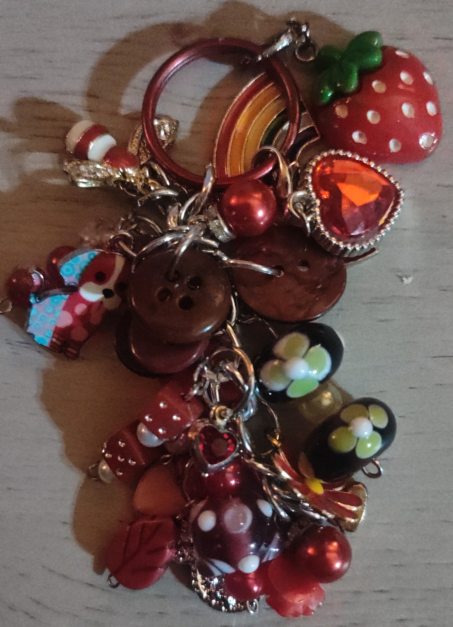 Handmade Red Keychain- SALE
