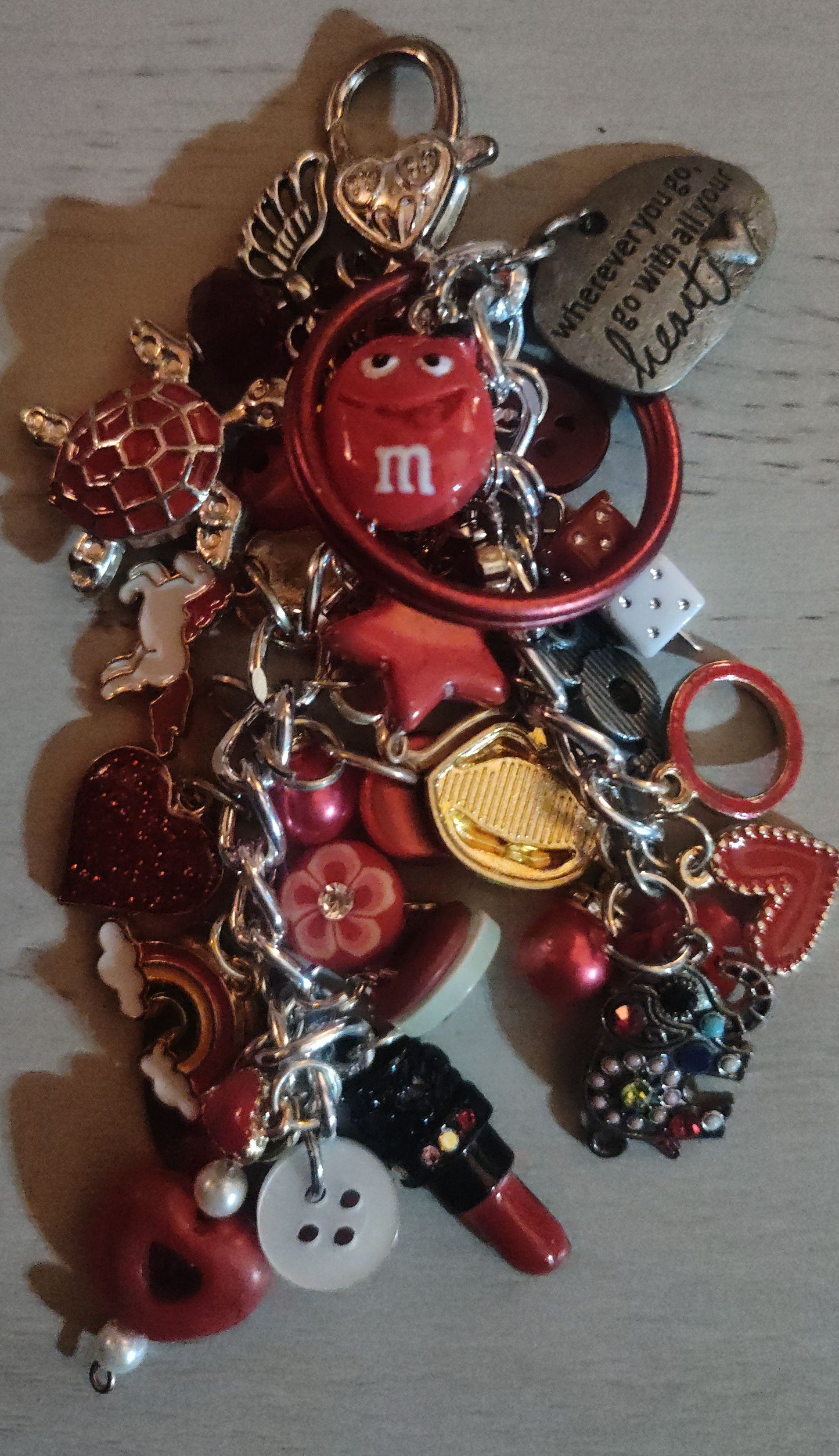 Handmade Red Keychain- SALE