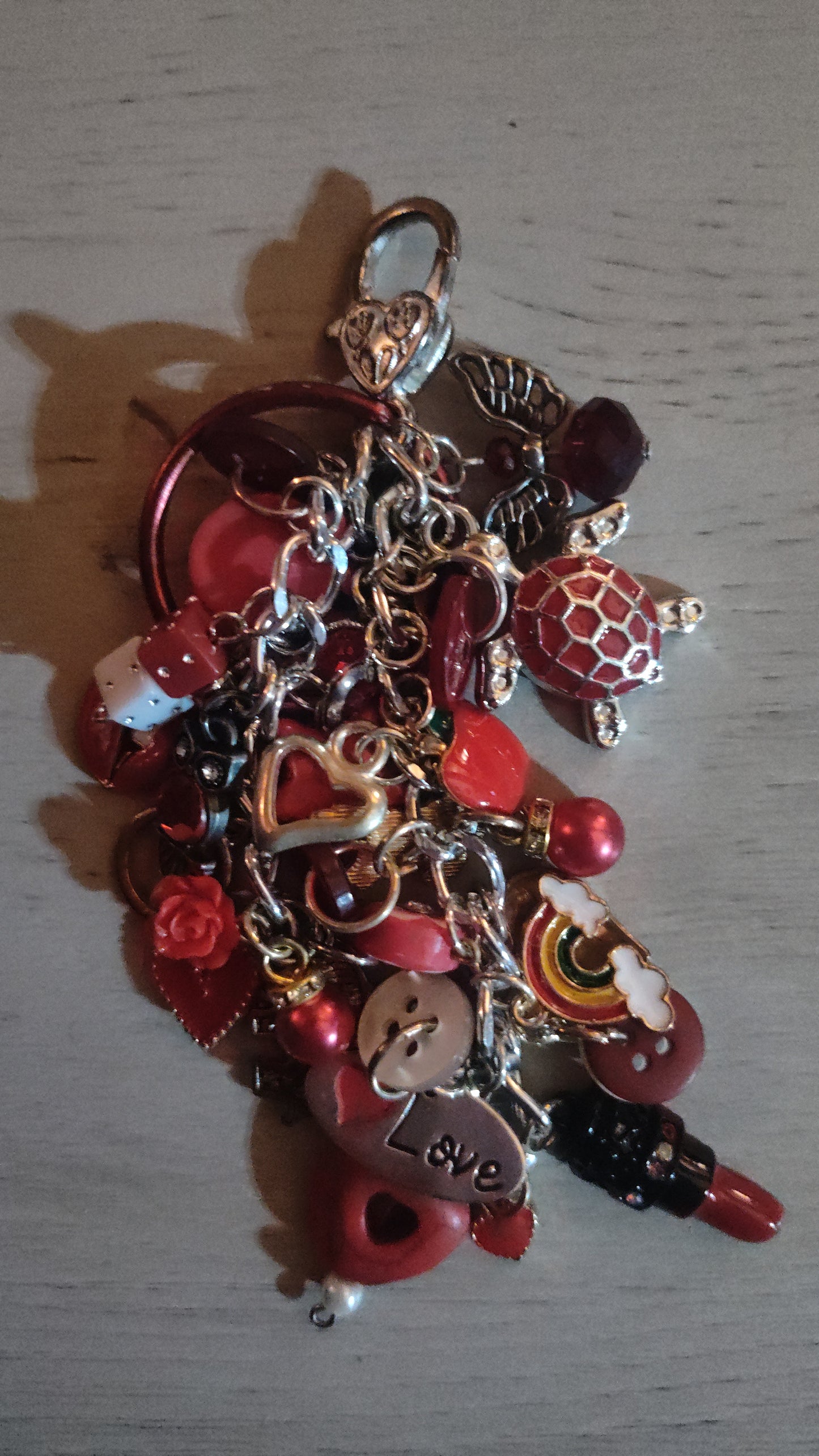 Handmade Red Keychain- SALE