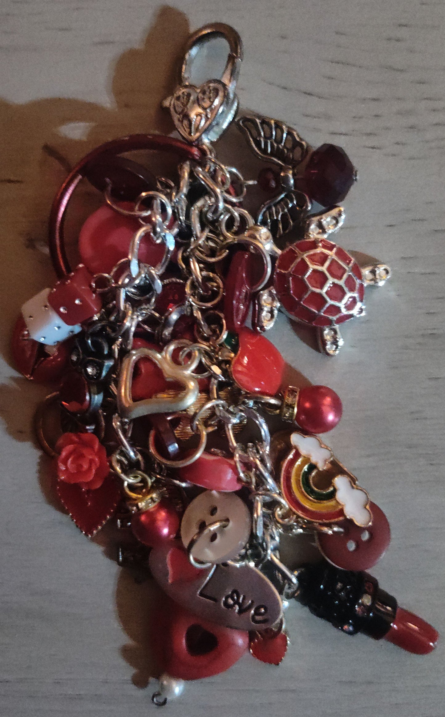 Handmade Red Keychain- SALE