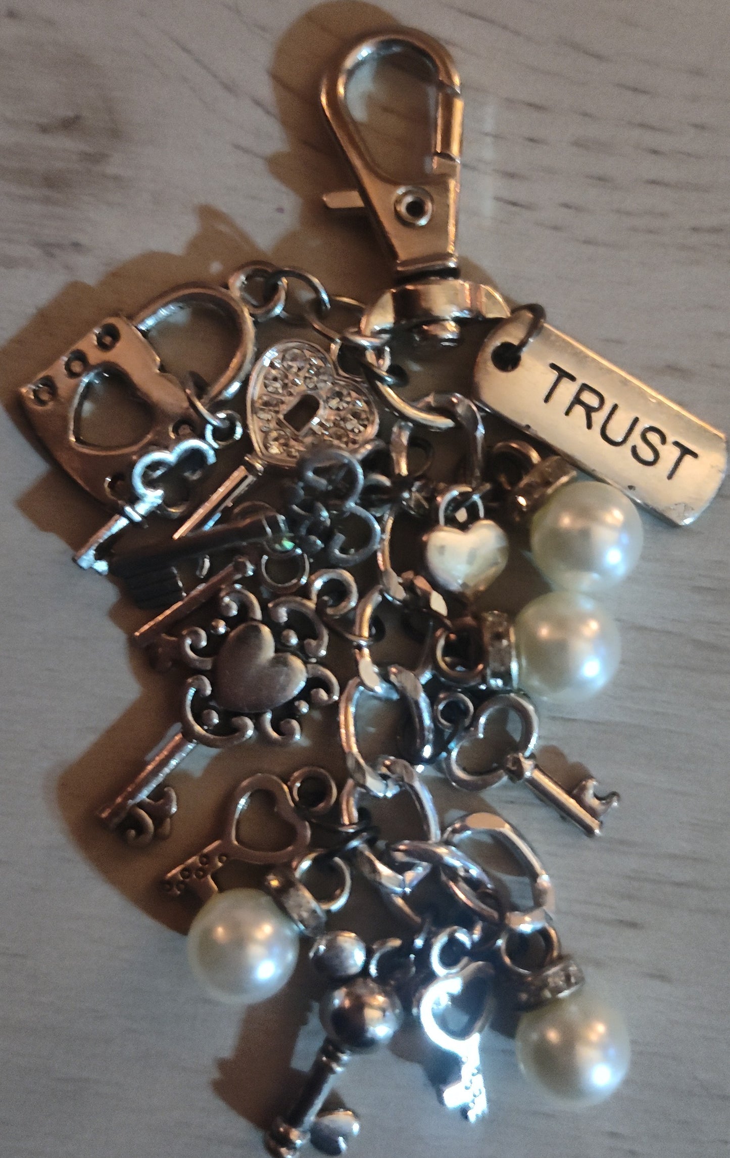 Handmade Key & Locket Keychain- CLEARANCE