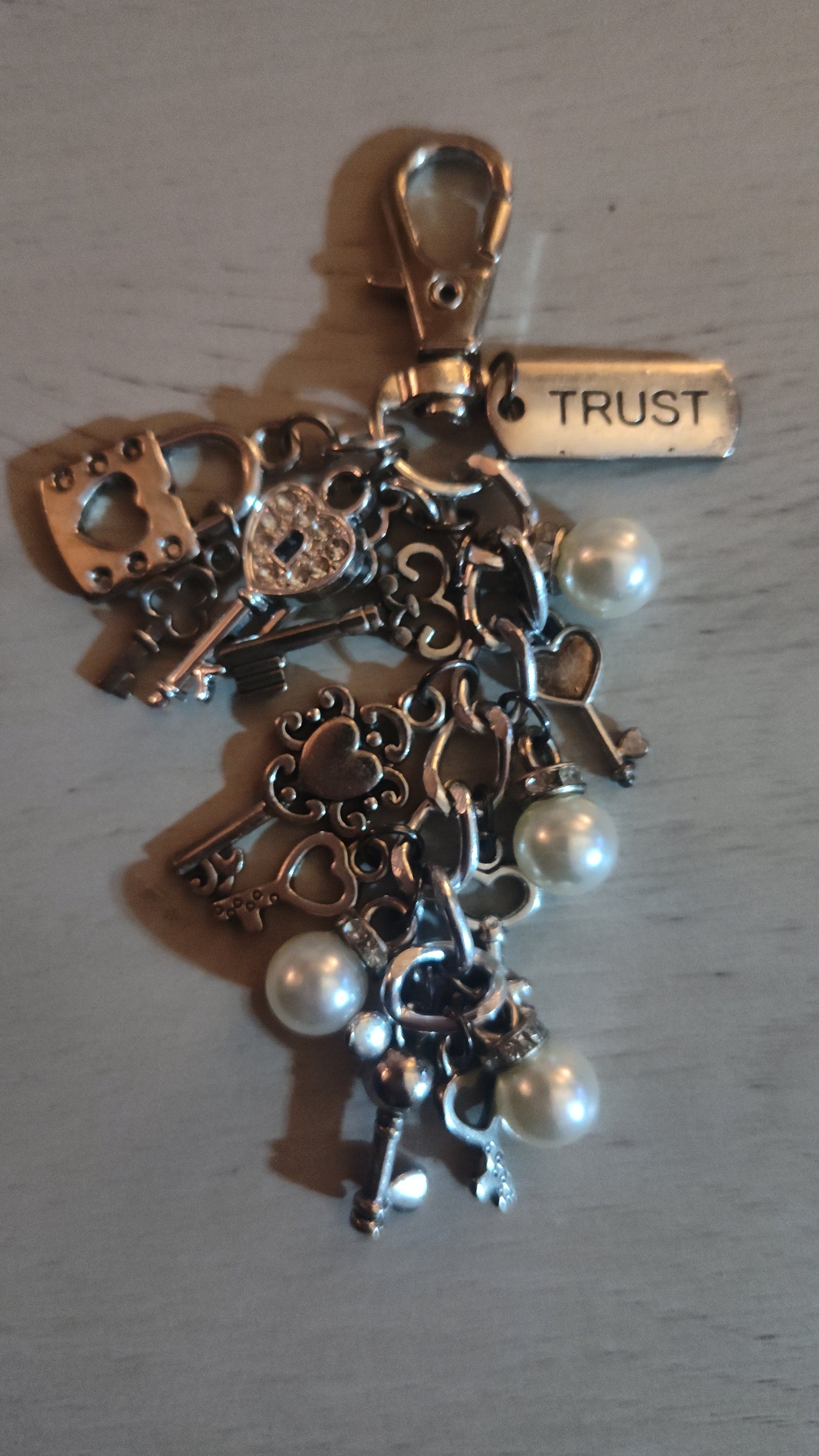 Handmade Key & Locket Keychain- CLEARANCE