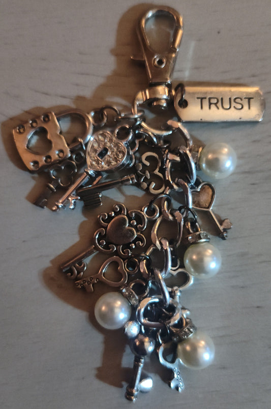 Handmade Key & Locket Keychain- CLEARANCE