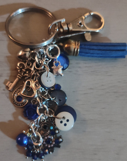 Chunky Blue Keychain- CLEARANCE