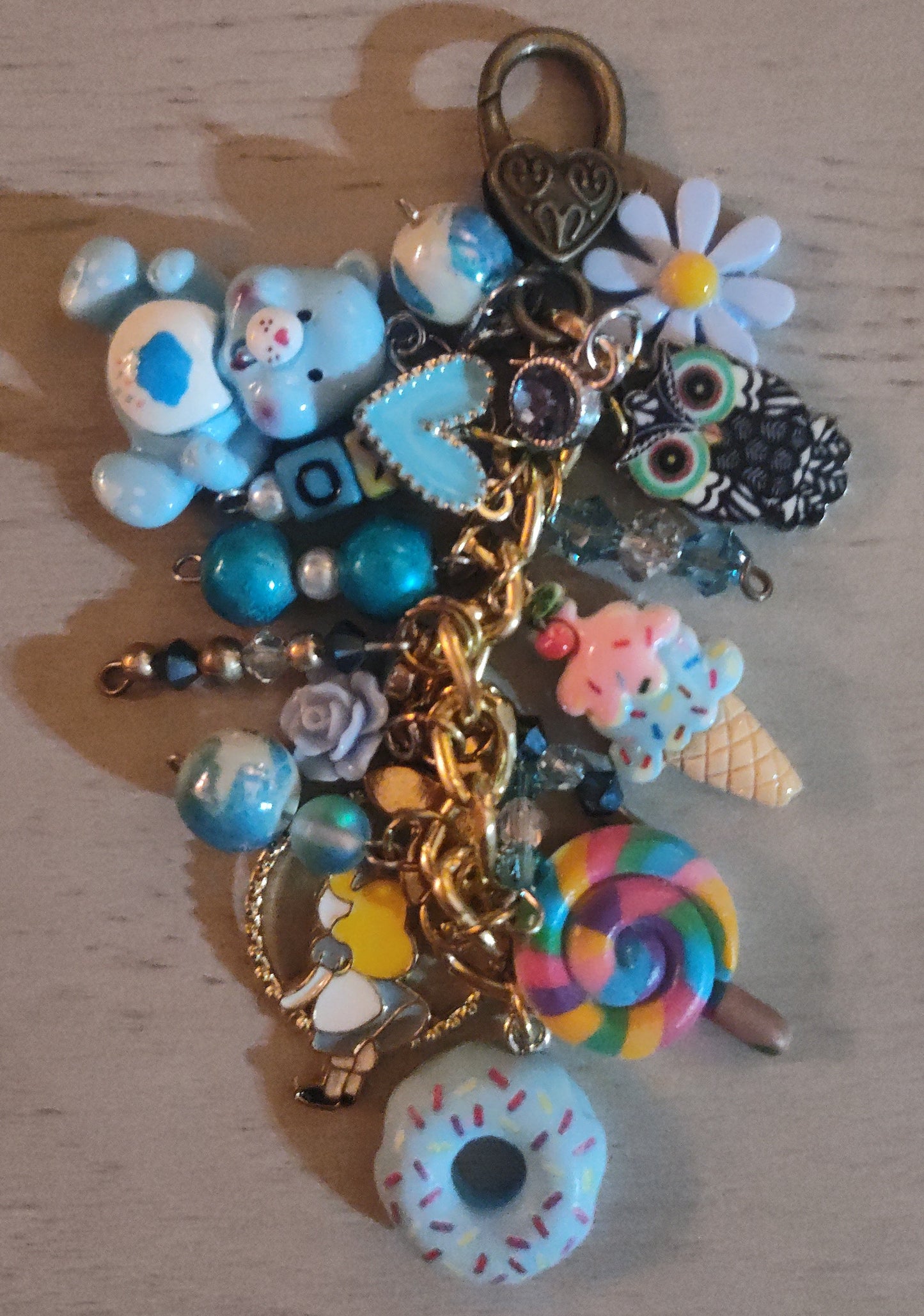 Chunky Blue Keychain- CLEARANCE