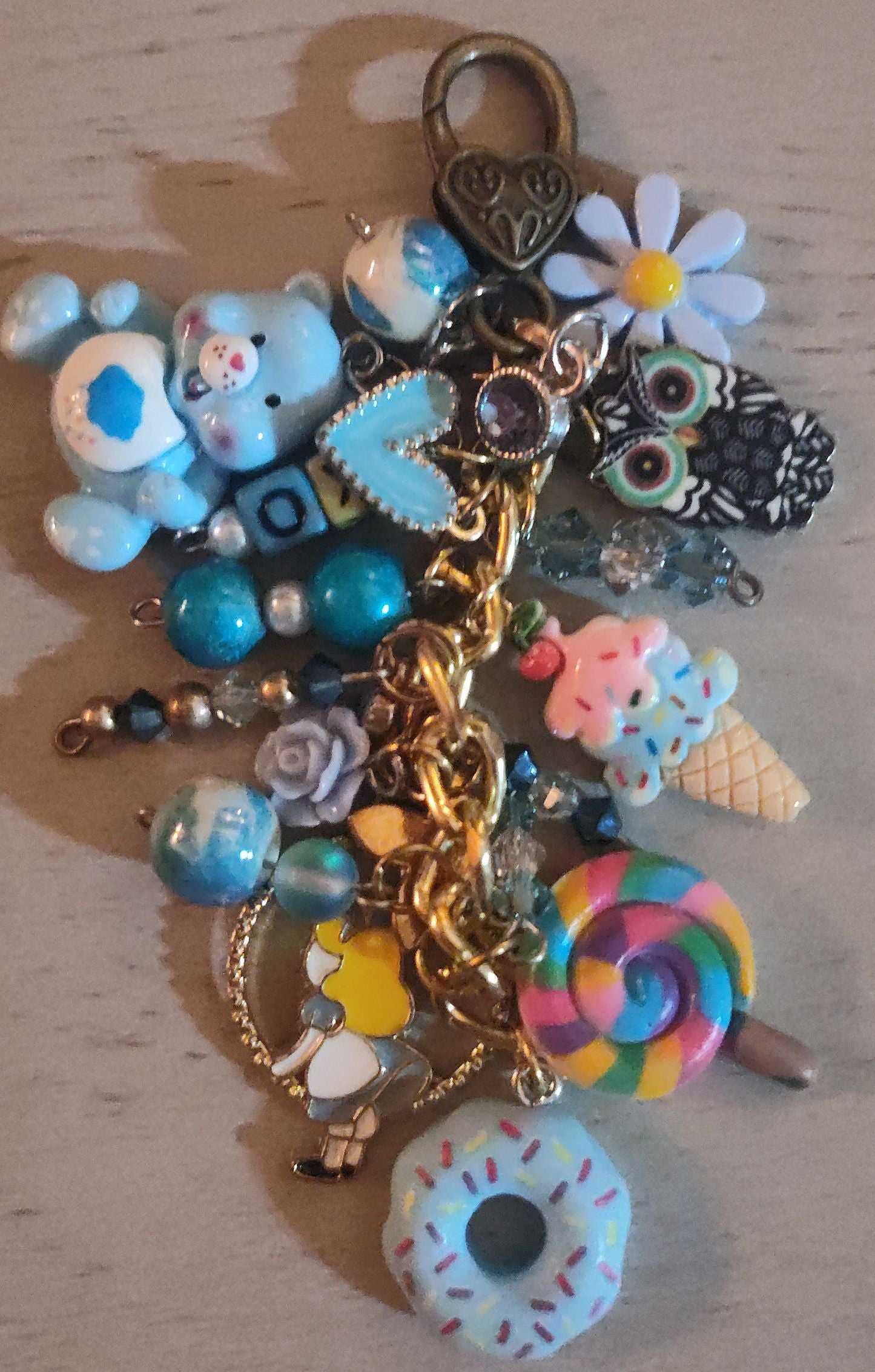 Chunky Blue Keychain- CLEARANCE