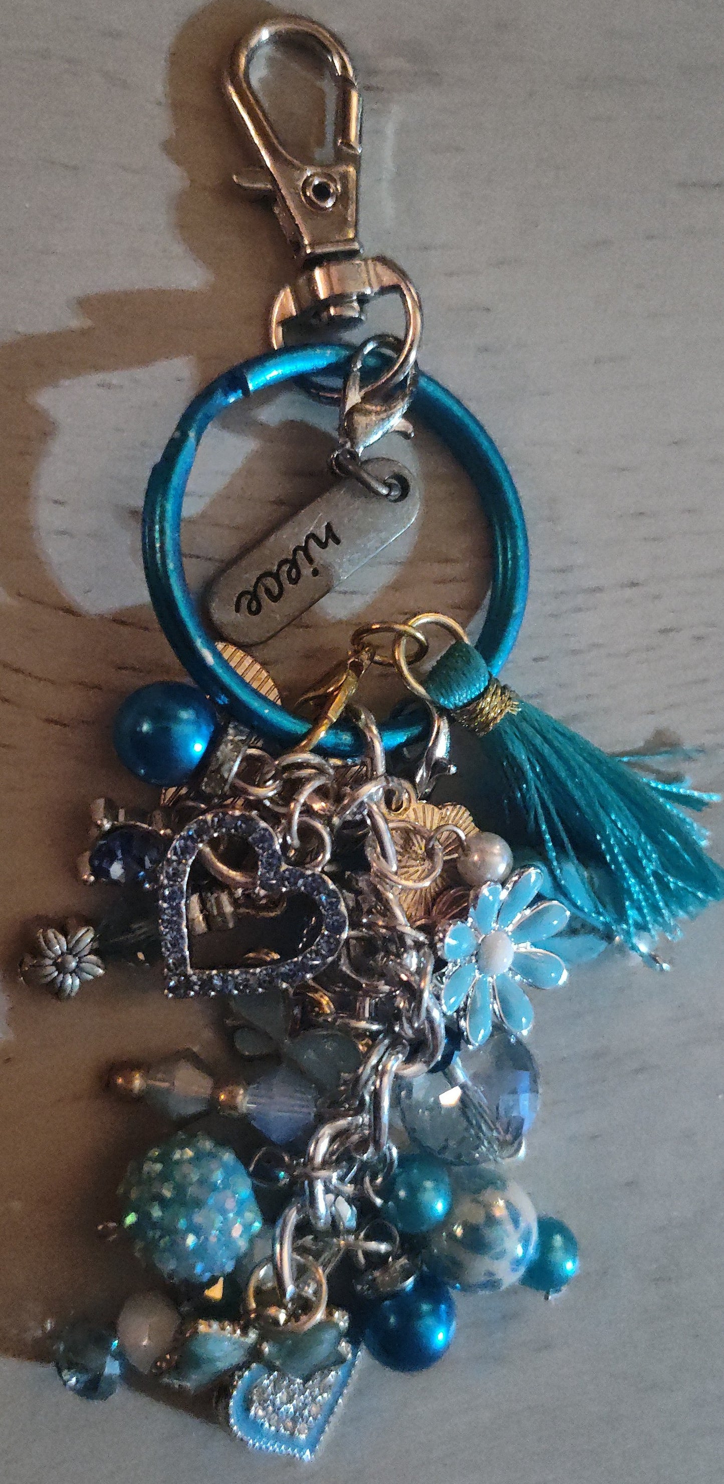 Chunky Blue Keychain- CLEARANCE