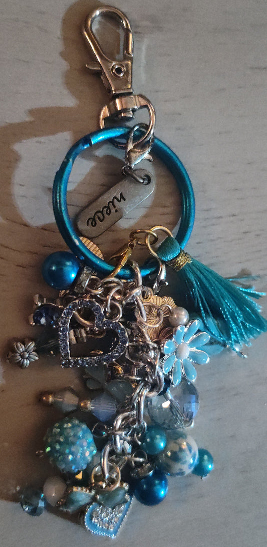Chunky Blue Keychain- CLEARANCE