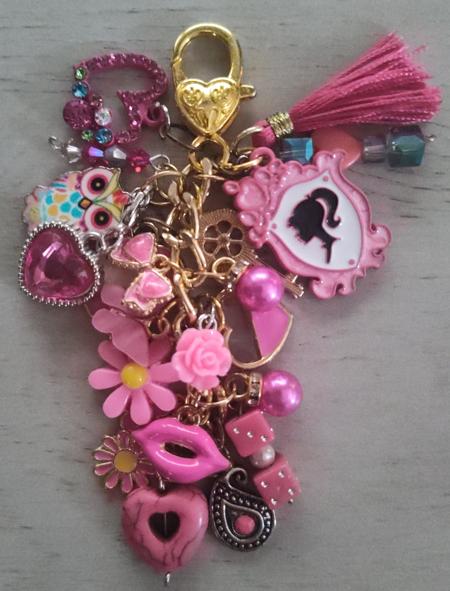 Dark Pink Chunky Keychain- CLEARANCE