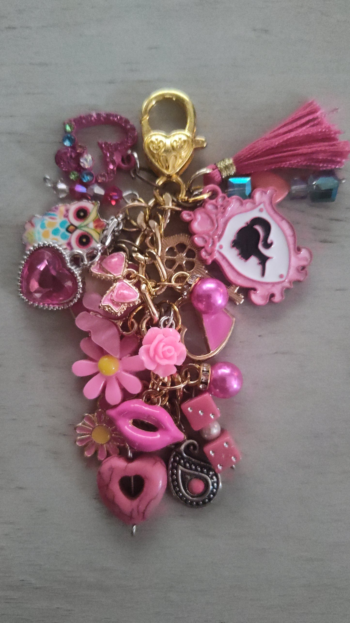 Dark Pink Chunky Keychain- CLEARANCE