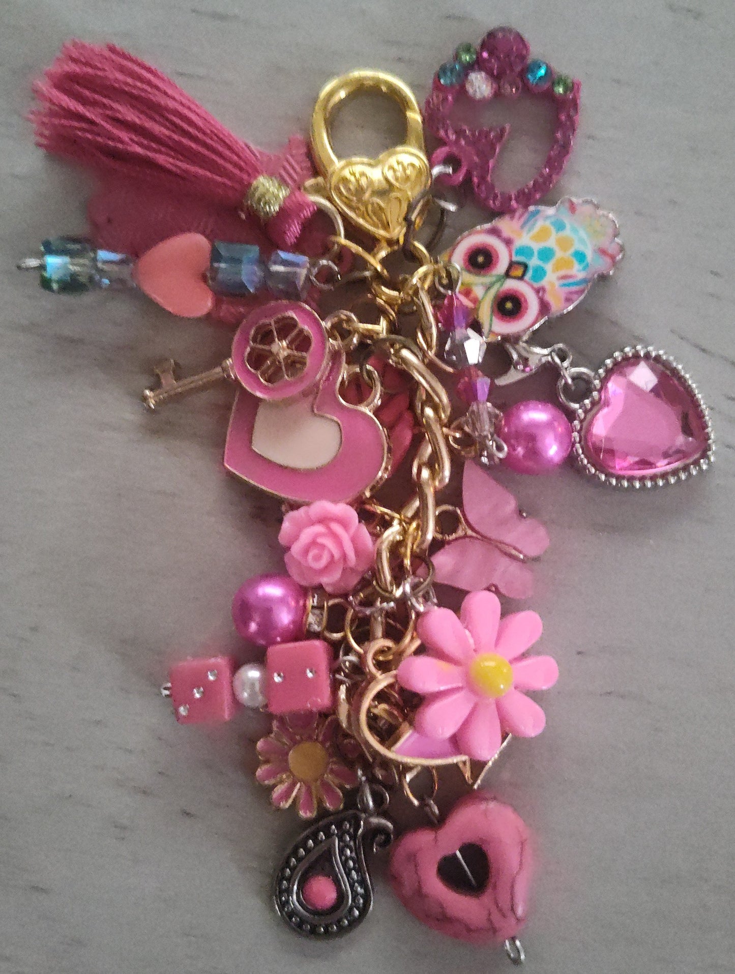 Dark Pink Chunky Keychain- CLEARANCE