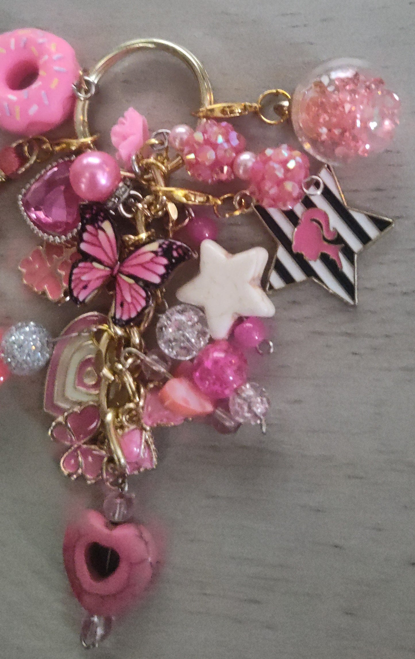 Handmade Dark Pink Keychain- SALE