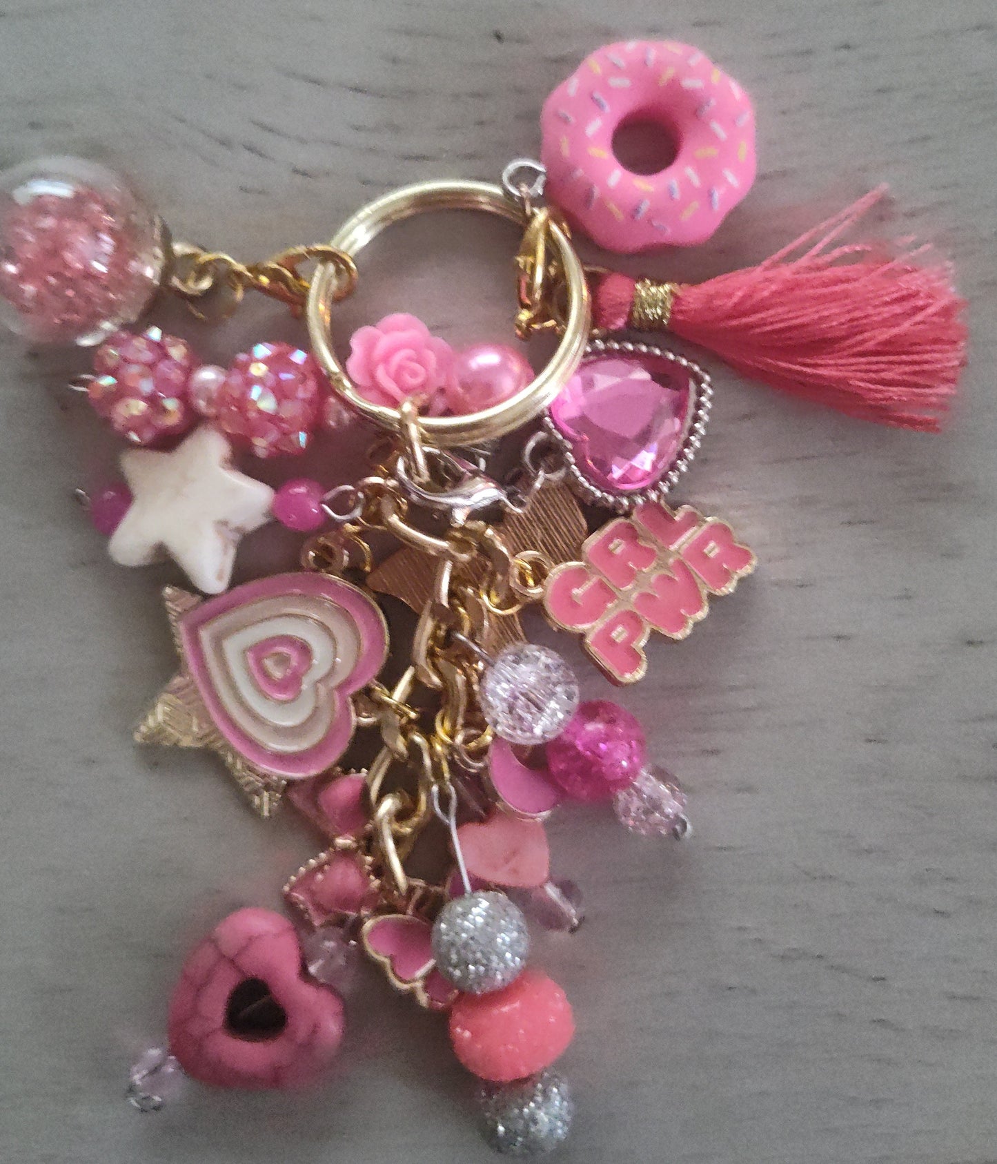 Handmade Dark Pink Keychain- SALE