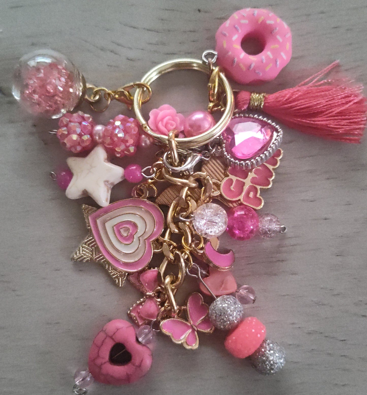 Handmade Dark Pink Keychain- SALE