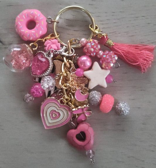 Handmade Dark Pink Keychain- SALE