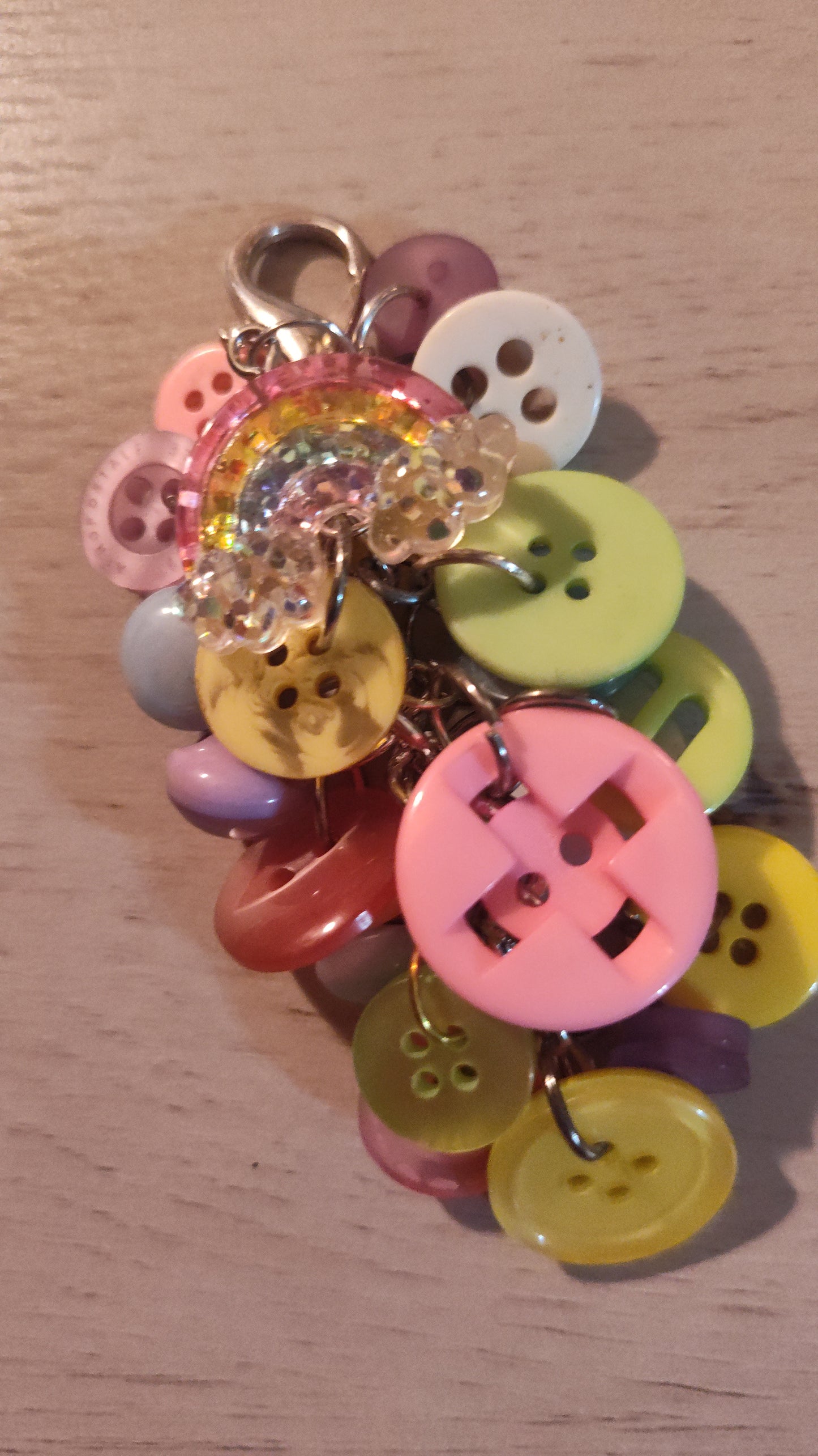Handmade Button Keychain- CLEARANCE