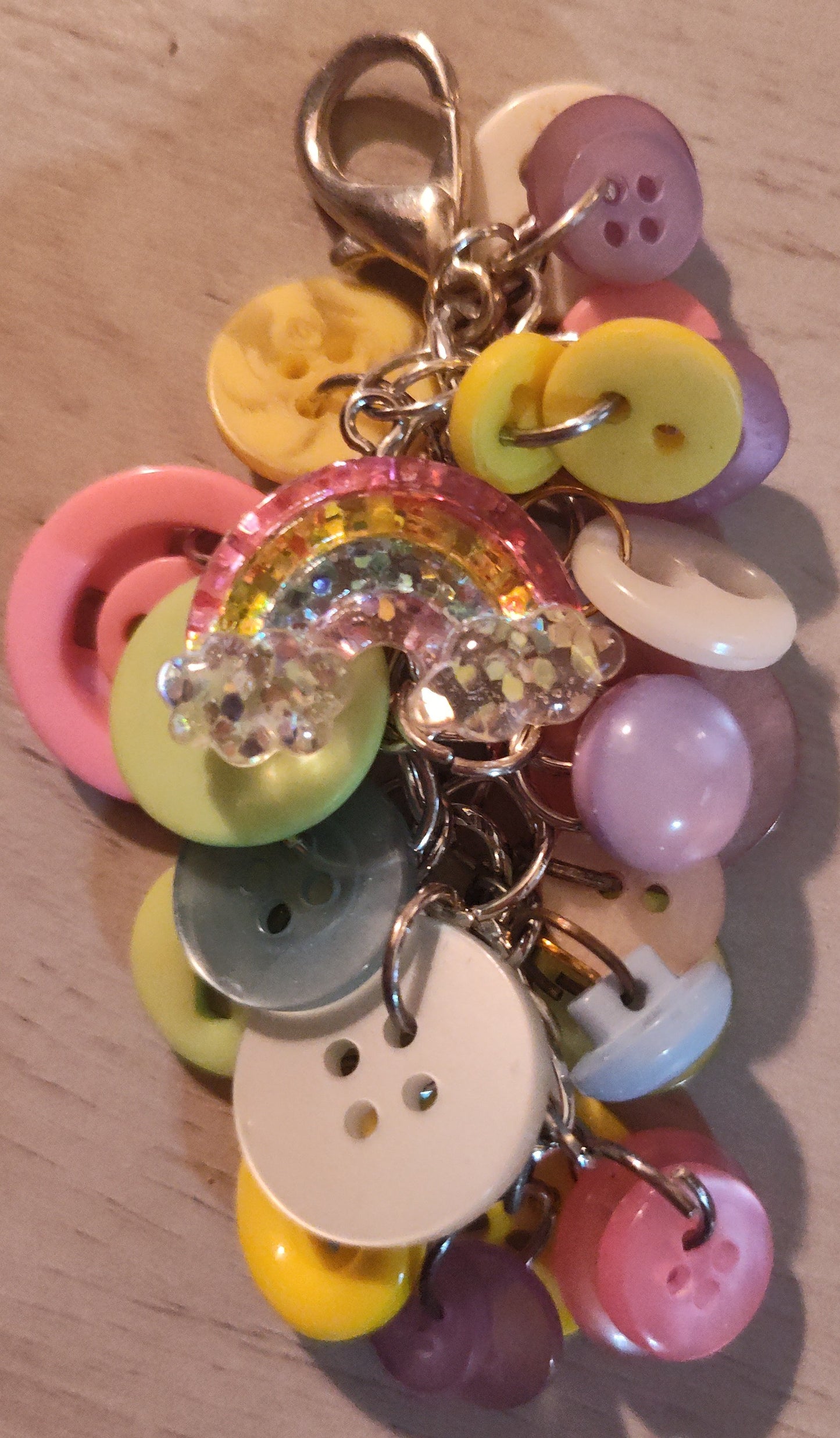 Handmade Button Keychain- CLEARANCE