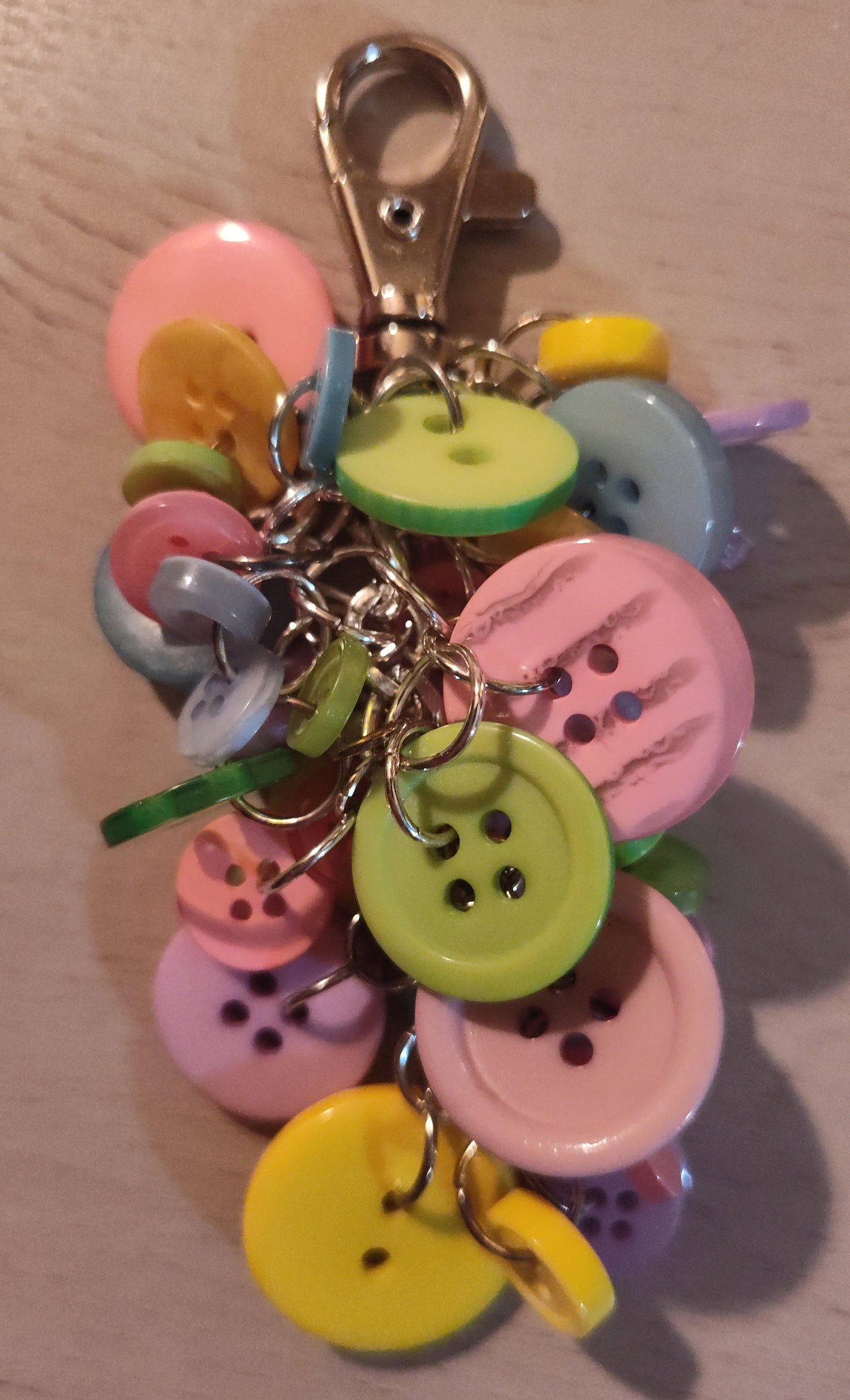 Handmade Button Keychain- CLEARANCE