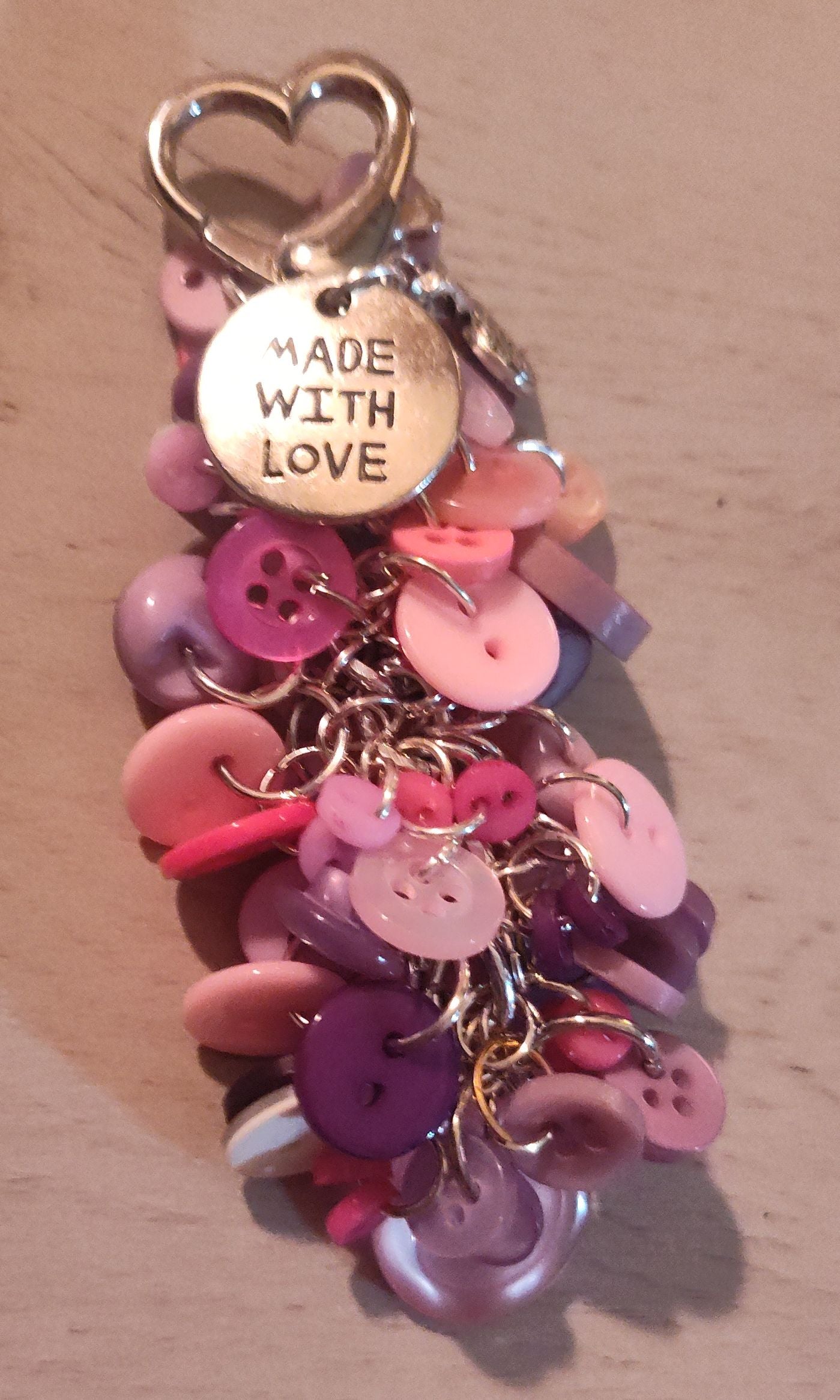 Handmade Button Keychain- CLEARANCE