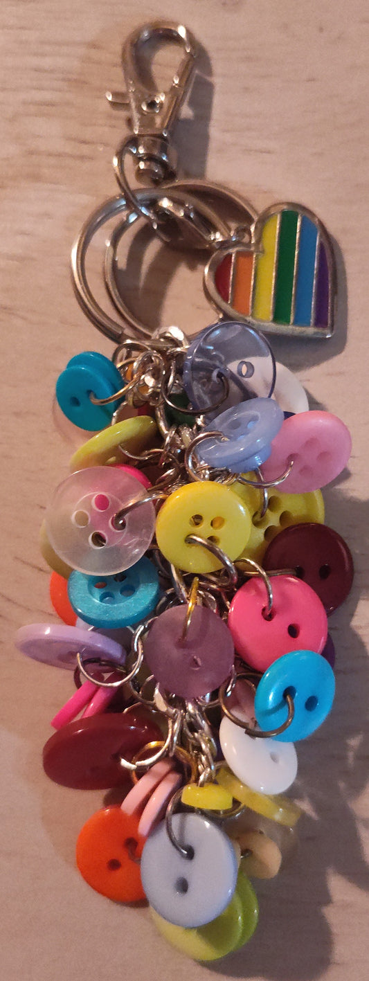 Handmade Button Keychain- CLEARANCE