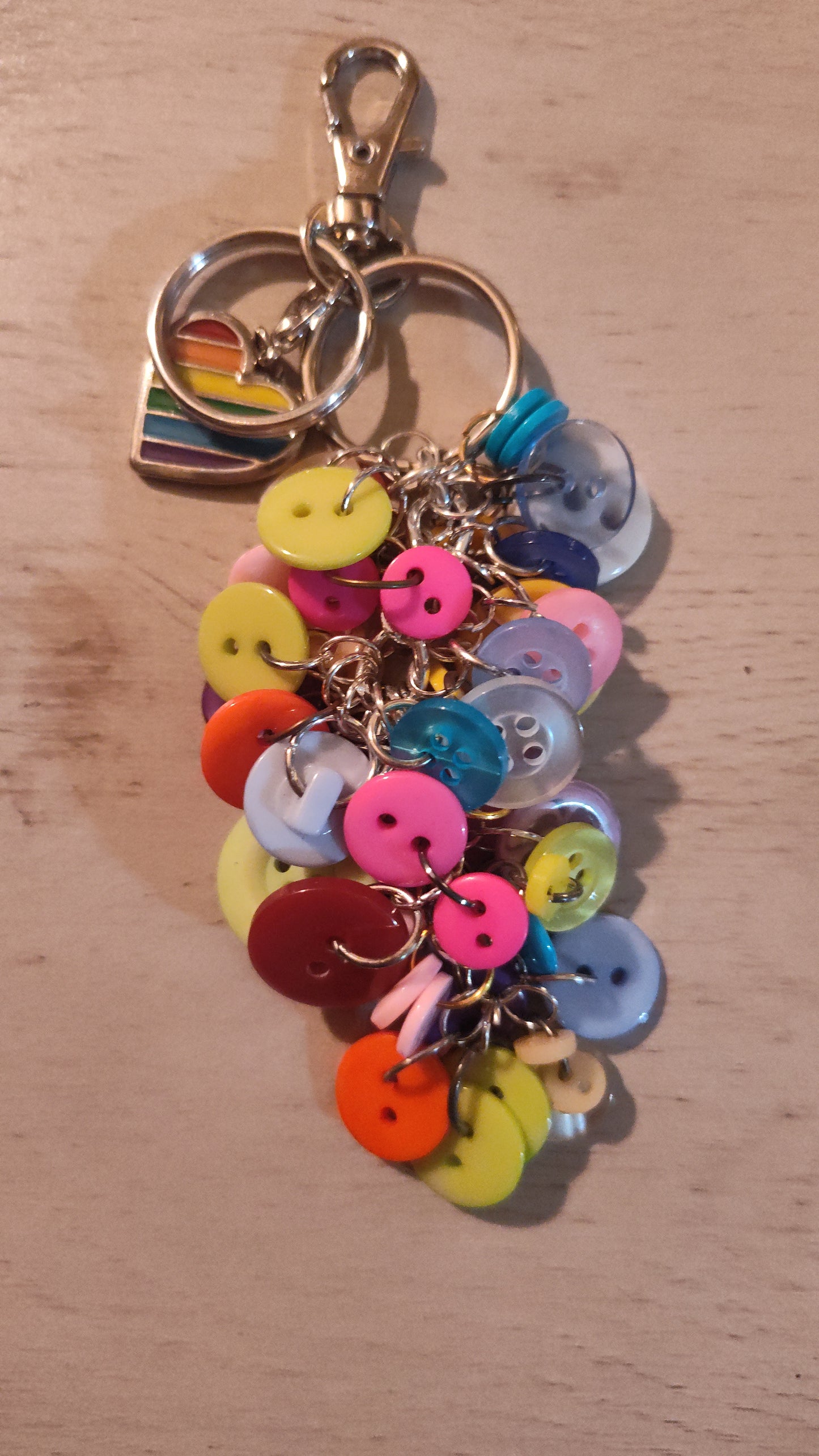 Handmade Button Keychain- CLEARANCE