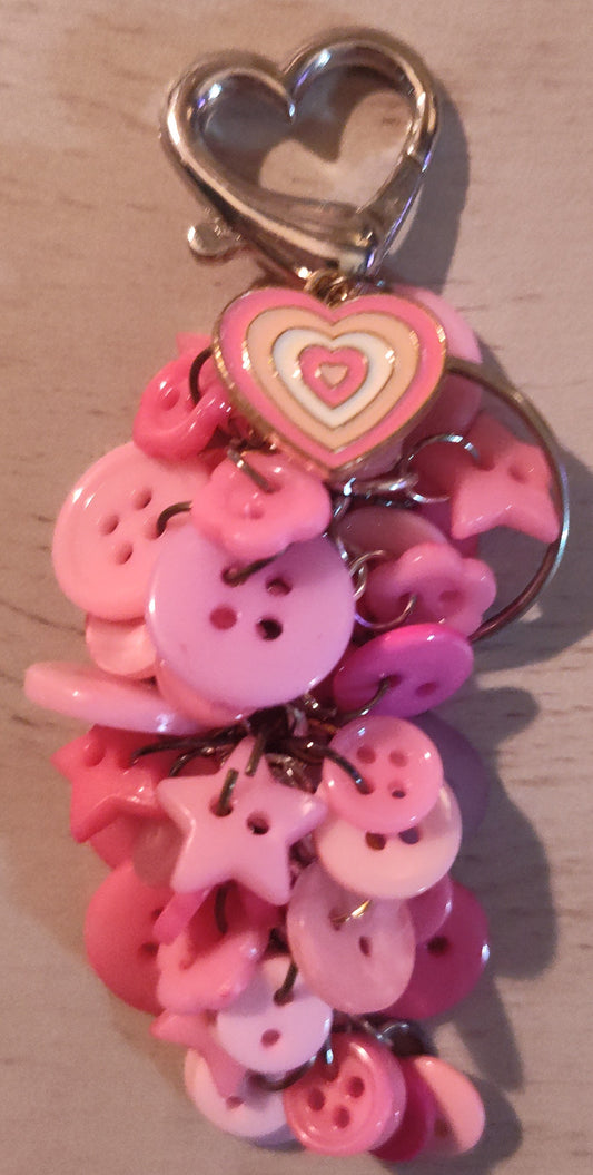 Handmade Button Keychain- CLEARANCE